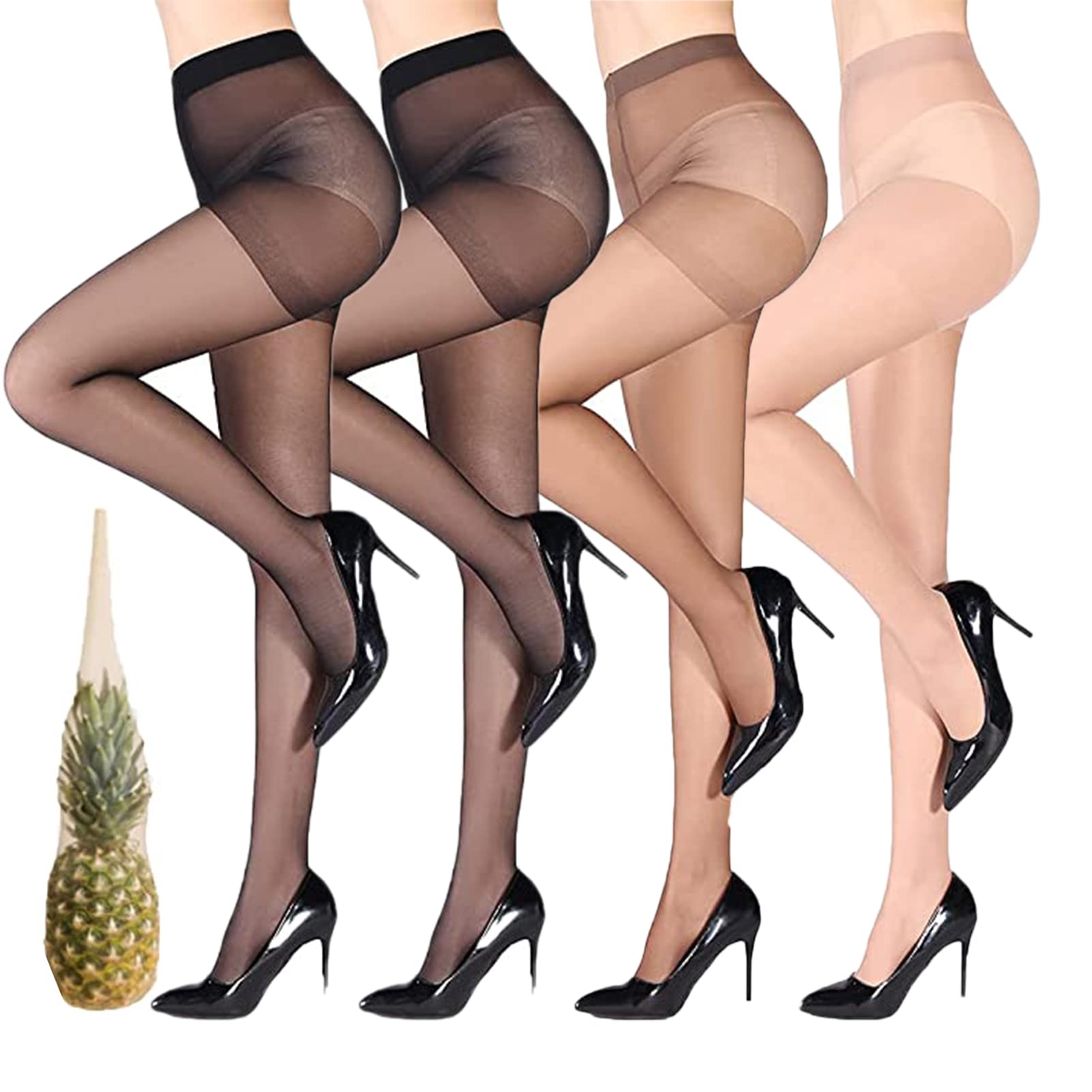 4PCS Universal Stretch Anti-Scratch Stockings - Sexy Sheer Tights & Silk Stockings for All Leg Shapes | Perfect for Office, Date Night, Cosplay & Everyday Wear