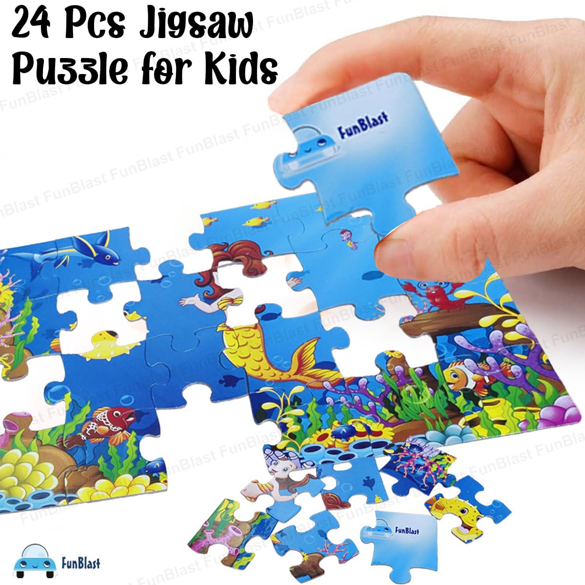 FunBlast Little Mermaid 24-Piece Jigsaw Puzzle for Kids Ages 4+ | Educational Toddler Puzzle Toy | Perfect for Birthday Gifts, Preschool Learning & Family Game Night (Multicolor)