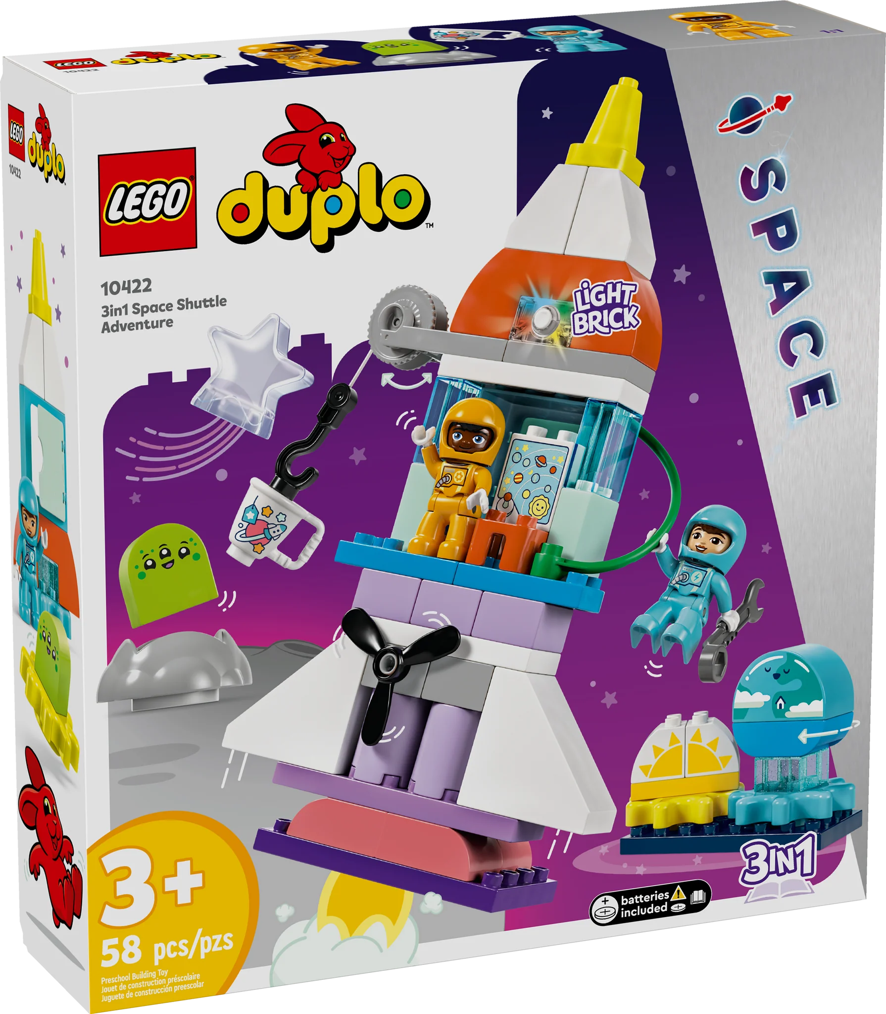 LEGO® DUPLO® 3-in-1 Space Shuttle Adventure Building Blocks - STEM Learning Toy for Toddlers Ages 2-5 - Perfect for Creative Play & Early Childhood Development