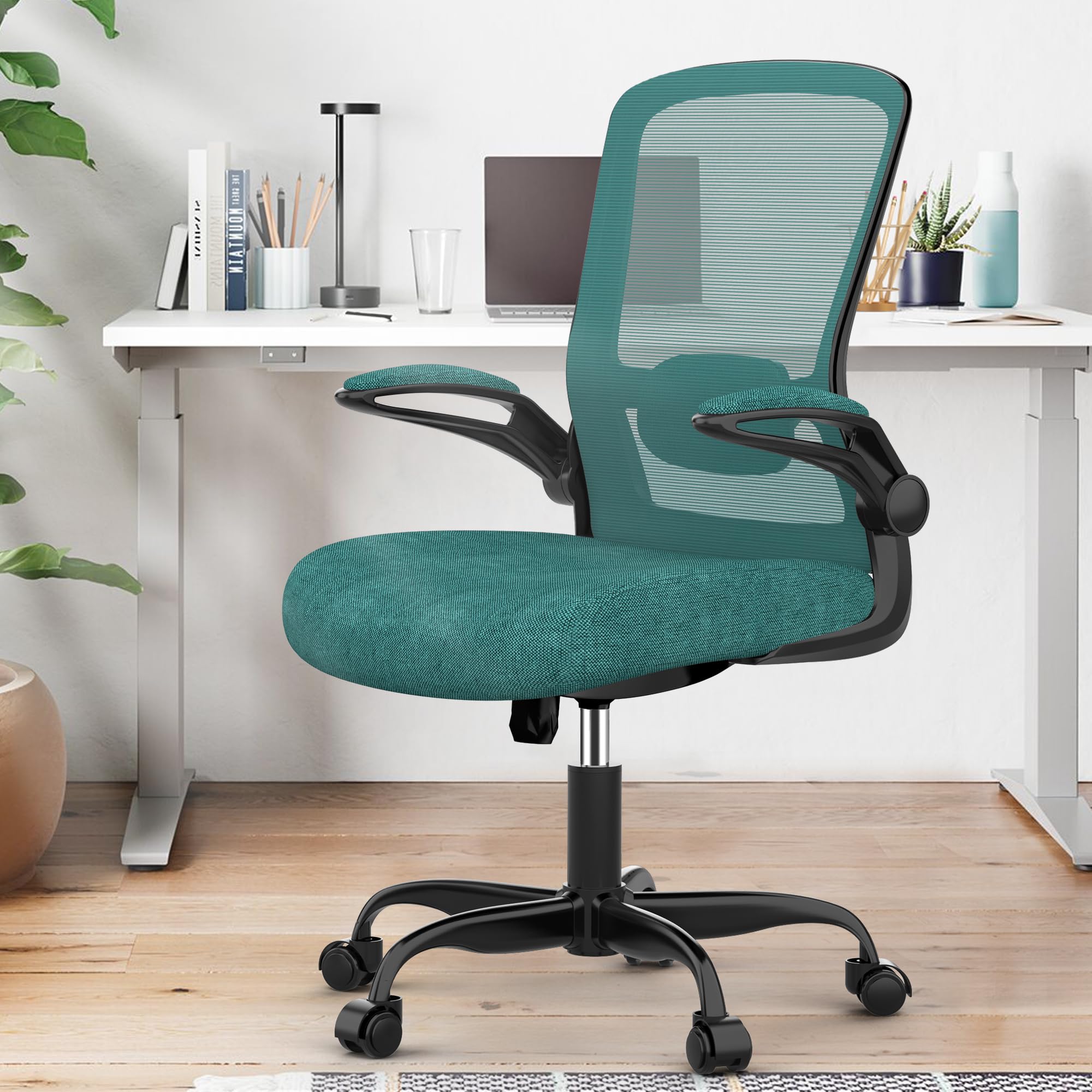 Ergonomic Office Chair with Adjustable Lumbar Support - High Back Mesh Computer Desk Chair with Flip-Up Armrests - BIFMA Certified Task Chair for Home Office & Workspace - Perfect for Long Hours of Comfortable Sitting