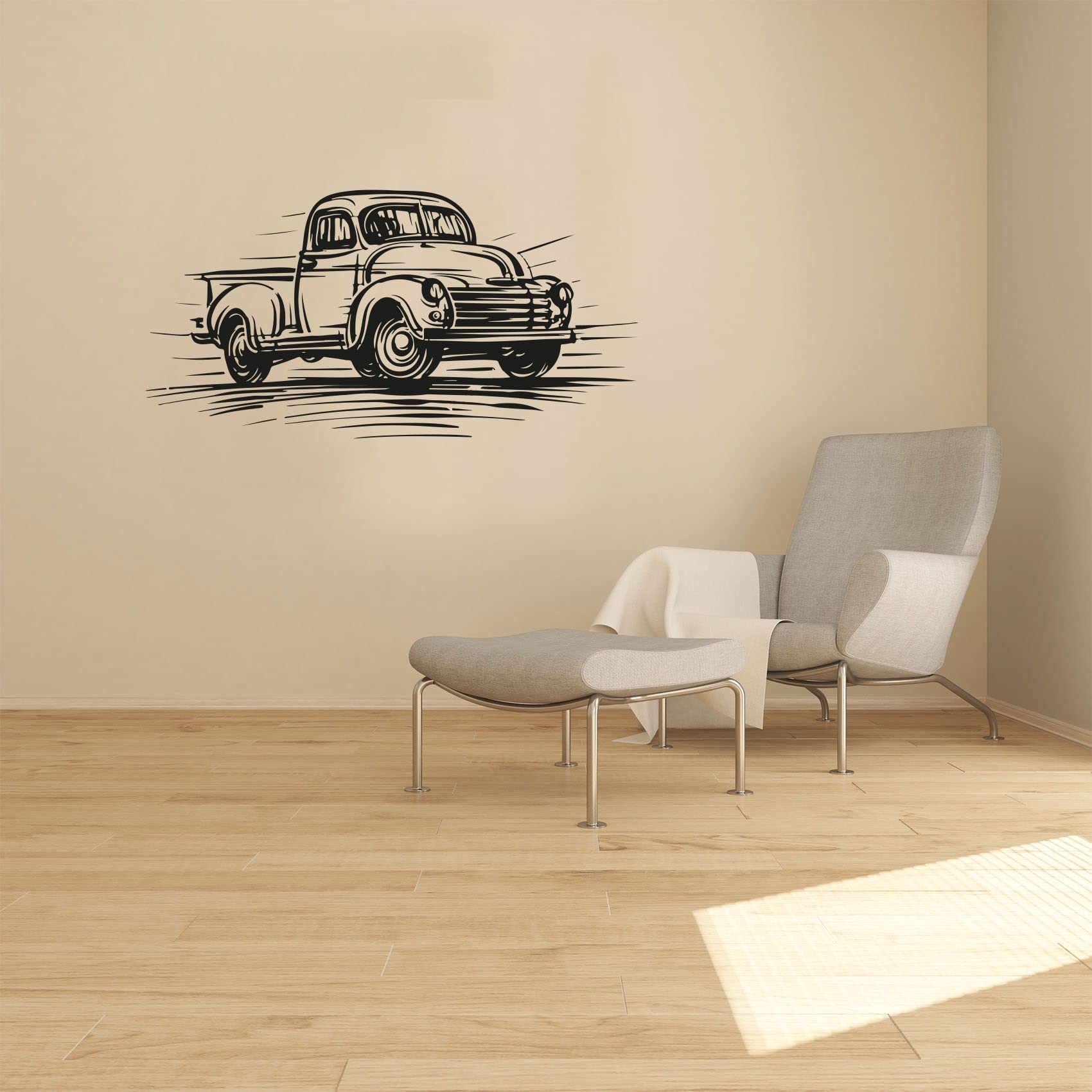 Monster Truck Toy Vehicle Wall Decal - 20x30 Inch Vinyl Sticker for Kids Room, Bedroom, Nursery & Kindergarten Decor - Fun Car, Truck & Wheel Themed Wall Art for Boys & Girls - Perfect for Home, Playroom & Classroom Decoration