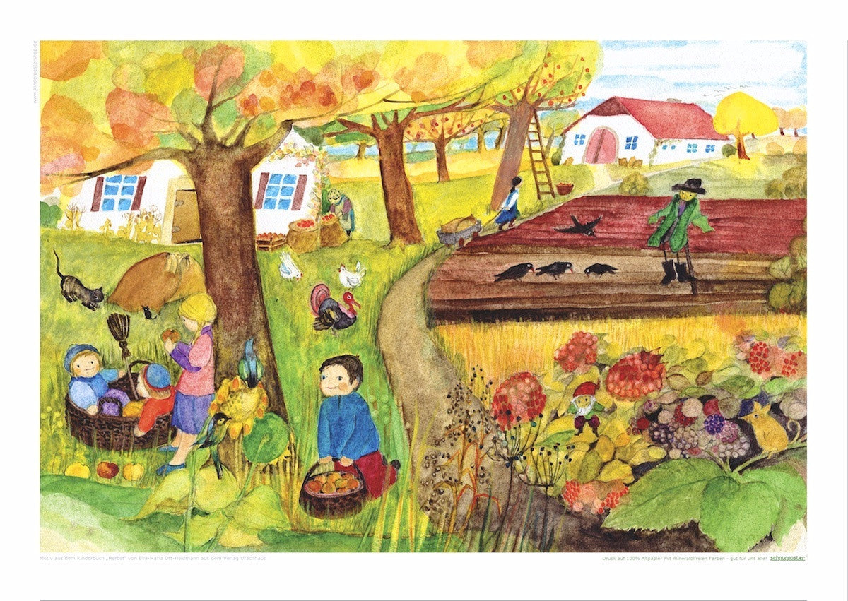Eva Maria Ott Heidmann Autumn Postcard Collection - Vintage Fall Greeting Cards for Thanksgiving, Halloween & Seasonal Decor