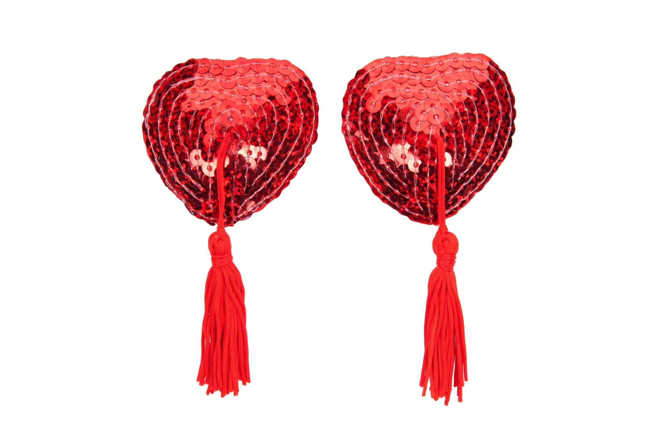Sexy Red Sequin Nipple Tassels for Women - Burlesque Dance Accessories & Bachelorette Party Favors