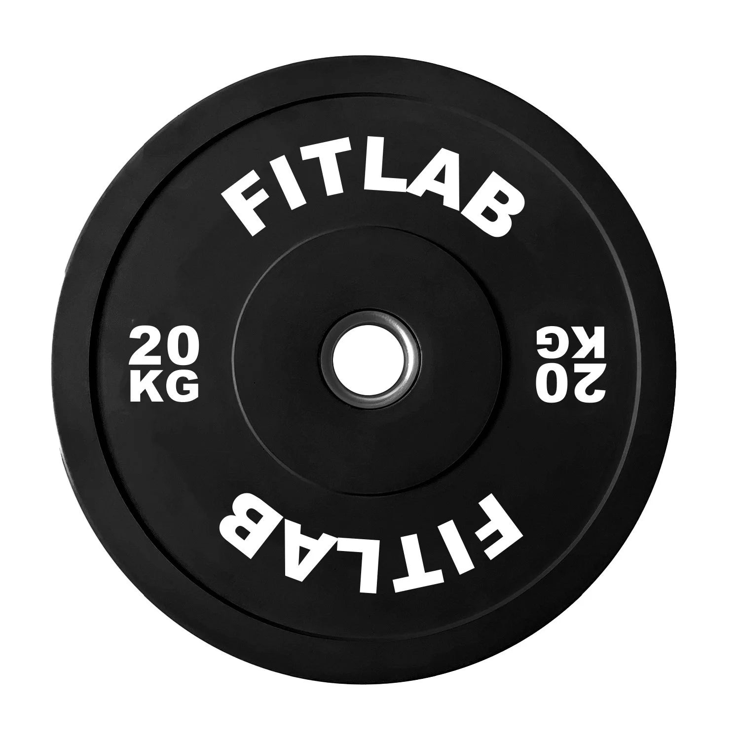 Fitlab Premium Black Bumper Plates 20kg - Olympic Weight Plates for CrossFit, Powerlifting & Home Gym Workouts