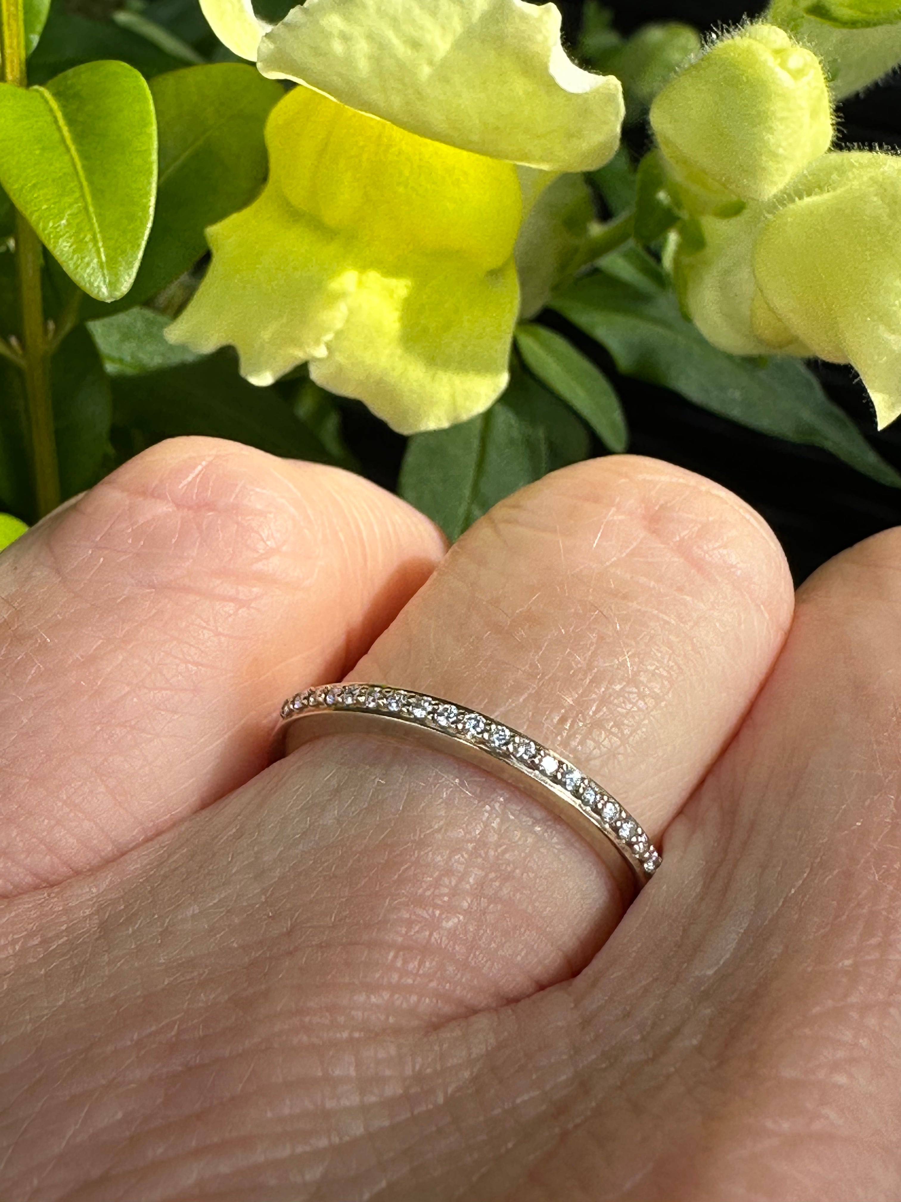 9ct Yellow Gold 0.08ct Diamond Half Eternity Ring - Size M - Elegant Wedding Band, Anniversary Gift for Her, Perfect for Bridal Jewelry & Special Occasions
