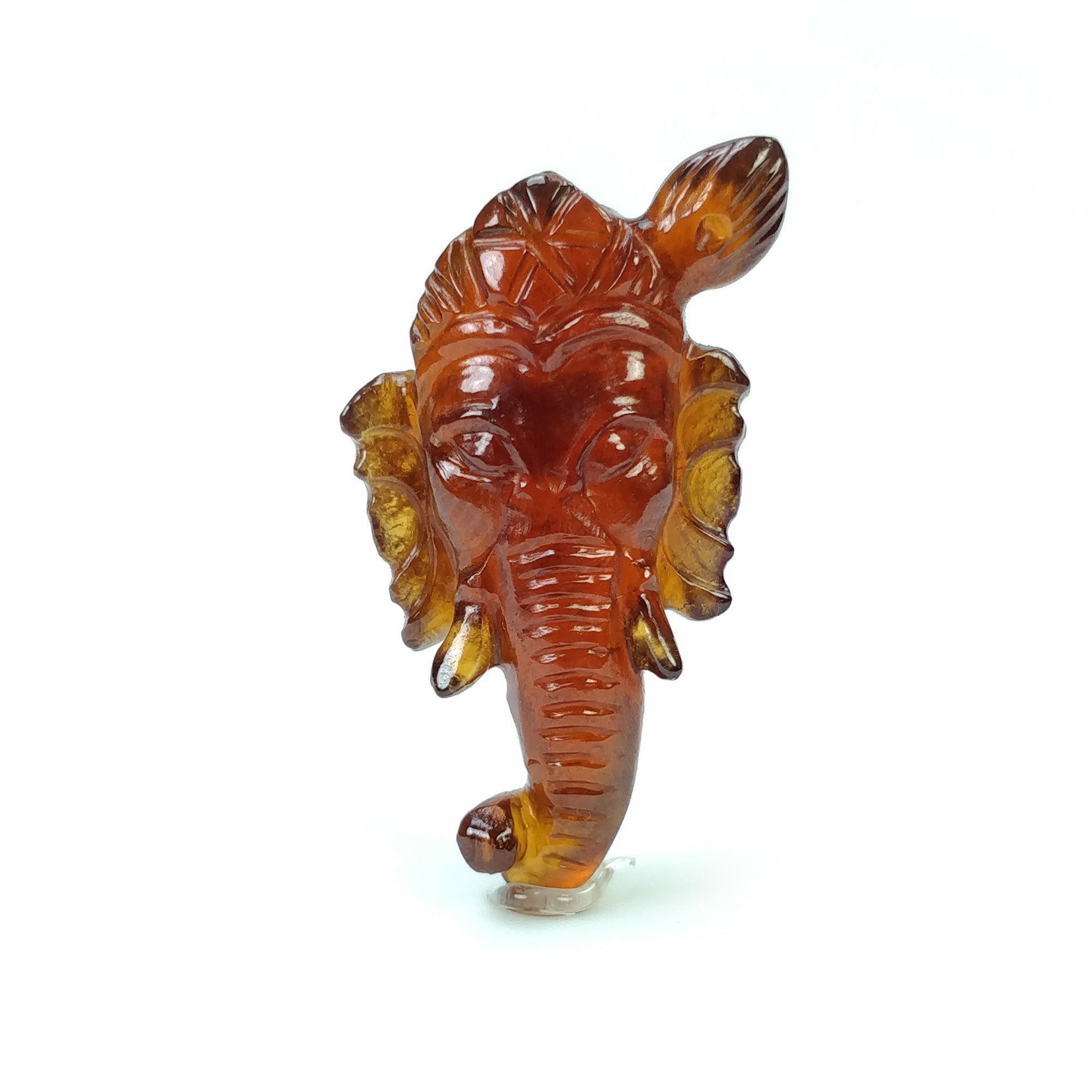 Natural Hessonite Garnet Gemstone Carving - 26.60cts Untreated Hand Carved Lord Ganesha 30x16mm | Spiritual Gift, Meditation Aid & Home Decor | Video Included