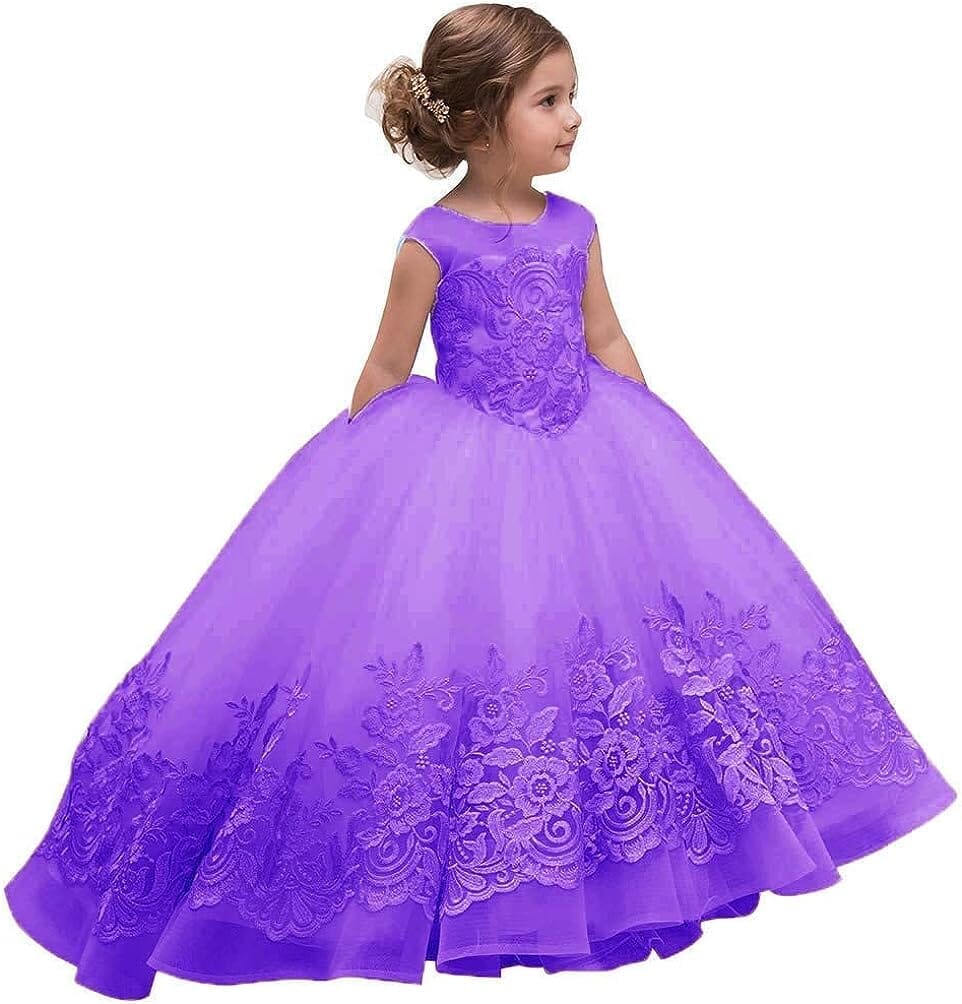 Elegant Champagne Princess Dress for Girls - Perfect for Birthday Parties, Pageants & Special Occasions