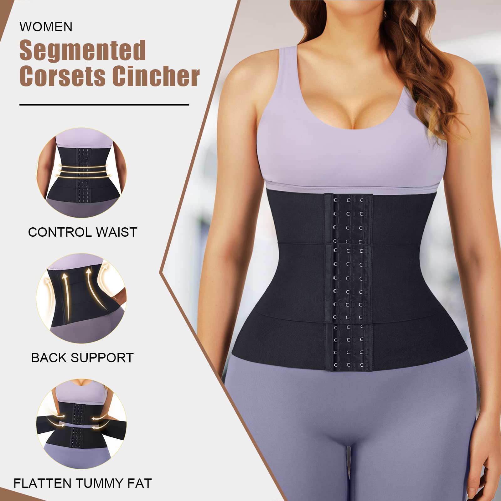 Lover-Beauty Waist Trainer for Women - Black XXL - Waist Slimming Corset Belt for Tummy Control & Body Shaping | Perfect for Workouts, Postpartum Recovery & Everyday Wear