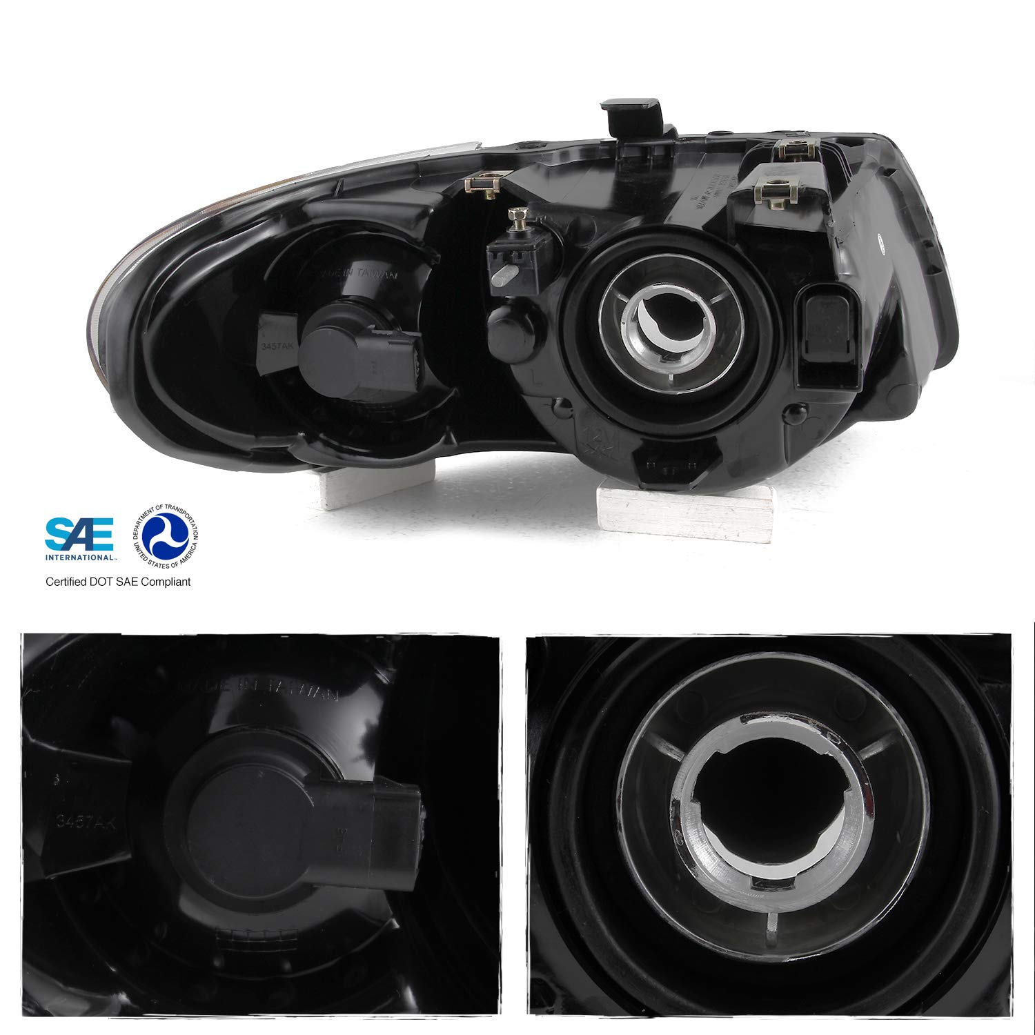 AKKON Replacement Headlights for 2005-2007 Chrysler Town & Country - OE Style Crystal Clear Headlight Housing Assemblies - Perfect for Night Driving & Foggy Conditions