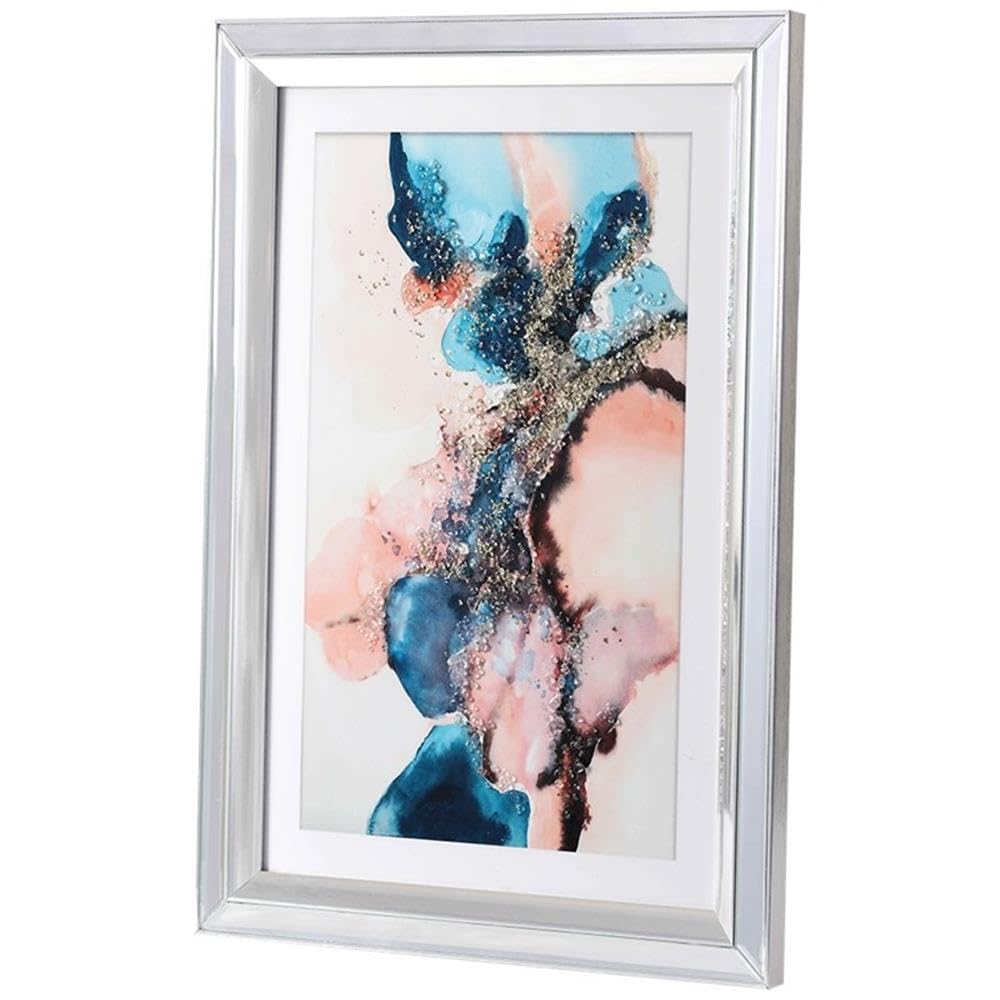Wayborn Blue Marble Framed Wall Art - Elegant Home Decor for Living Room, Bedroom & Office | Modern Abstract Canvas Painting for Wall Decoration