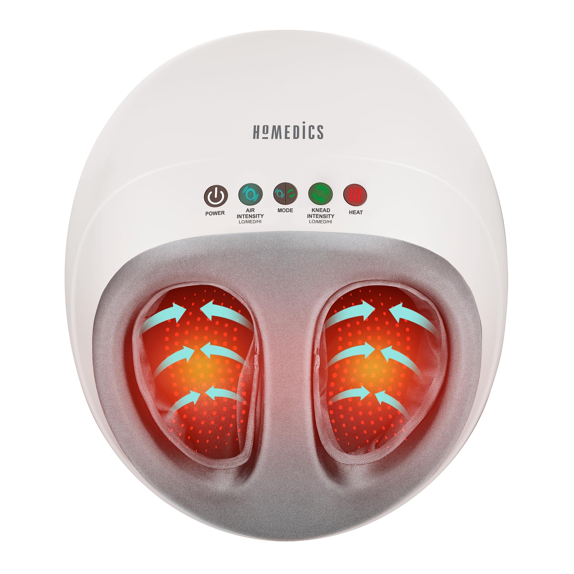 HoMedics Shiatsu Air Pro Foot Massager with Heat & Air Compression - Electric Foot Massage Machine for Stress Relief - Perfect Gift for Women & Seniors - Use at Home, Office, or Travel for Relaxation