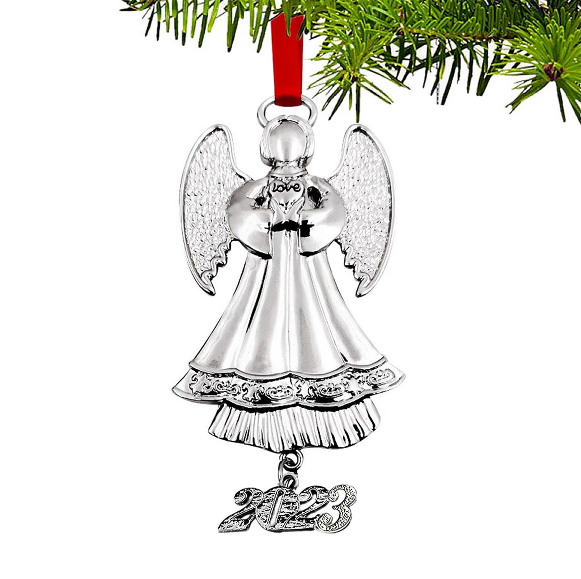 2023 Memorial Christmas Tree Ornament - Silver Angel Bereavement Gift for Sympathy & Thoughtful Decorations | Holiday Keepsake for Loved Ones | Perfect for Christmas Tree Decor, Memorial Services & Grieving Families