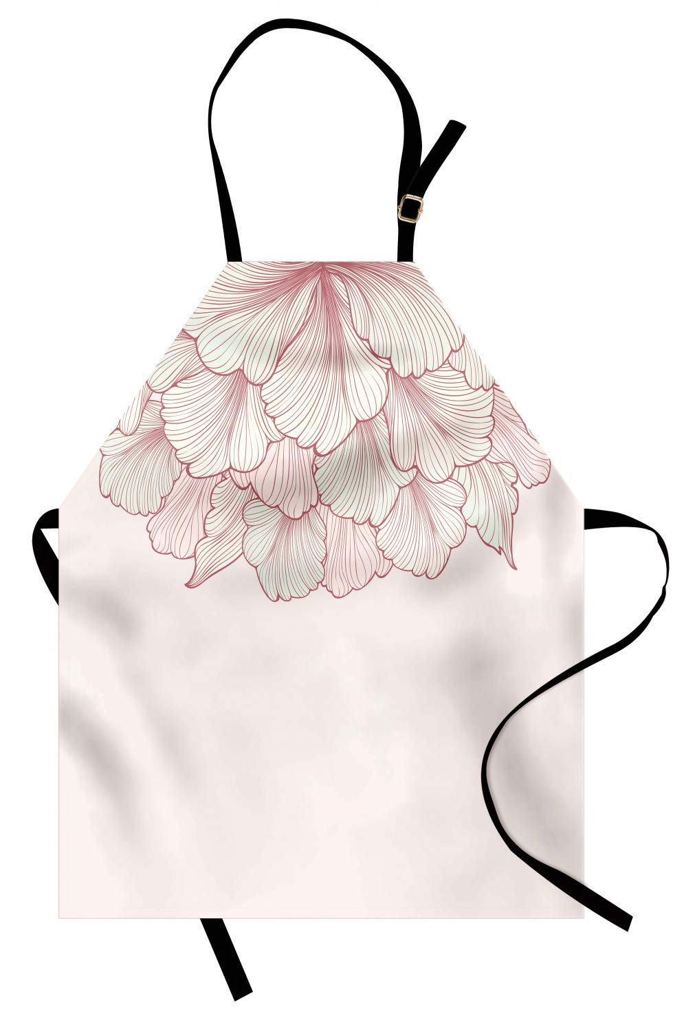 Ambesonne Floral Apron - Pastel Bridal Flower Carnation Print Adjustable Ties Baking Painting Apron for Women, Small Size Rose Dried Rose Design - Perfect for Cooking, Baking, Painting & Gardening