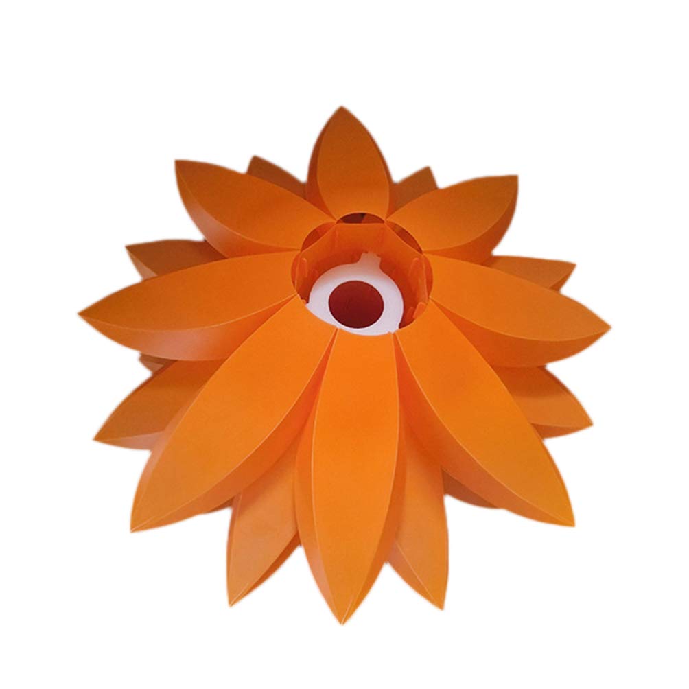 ARTIBETTER Orange Puzzle Pendant Lamp Shade - DIY Jigsaw Lotus Flower Plastic Lampshade Kit for Ceiling & Floor Lights - Perfect for Bedroom, Living Room, and Home Decor