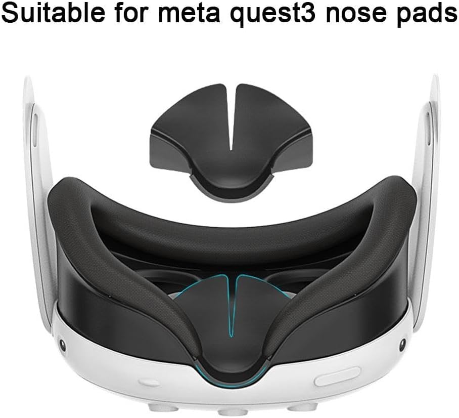 1pc Black Silicone Nose Pad for Quest 3 VR Headset - Anti-Leakage Protective Cushion, Blackout Cover & Comfortable Silicone VR Accessories for Oculus Quest 3 Standalone Virtual Reality Headsets - Perfect for Gaming, Movies & Extended VR Sessions