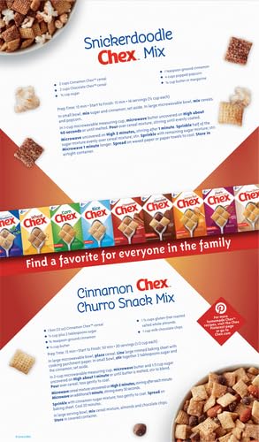 Gluten Free Cinnamon Chex Cereal - Whole Grain Breakfast Cereal, Family Size 19.2 oz - Perfect for Healthy Morning Meals & Snacks