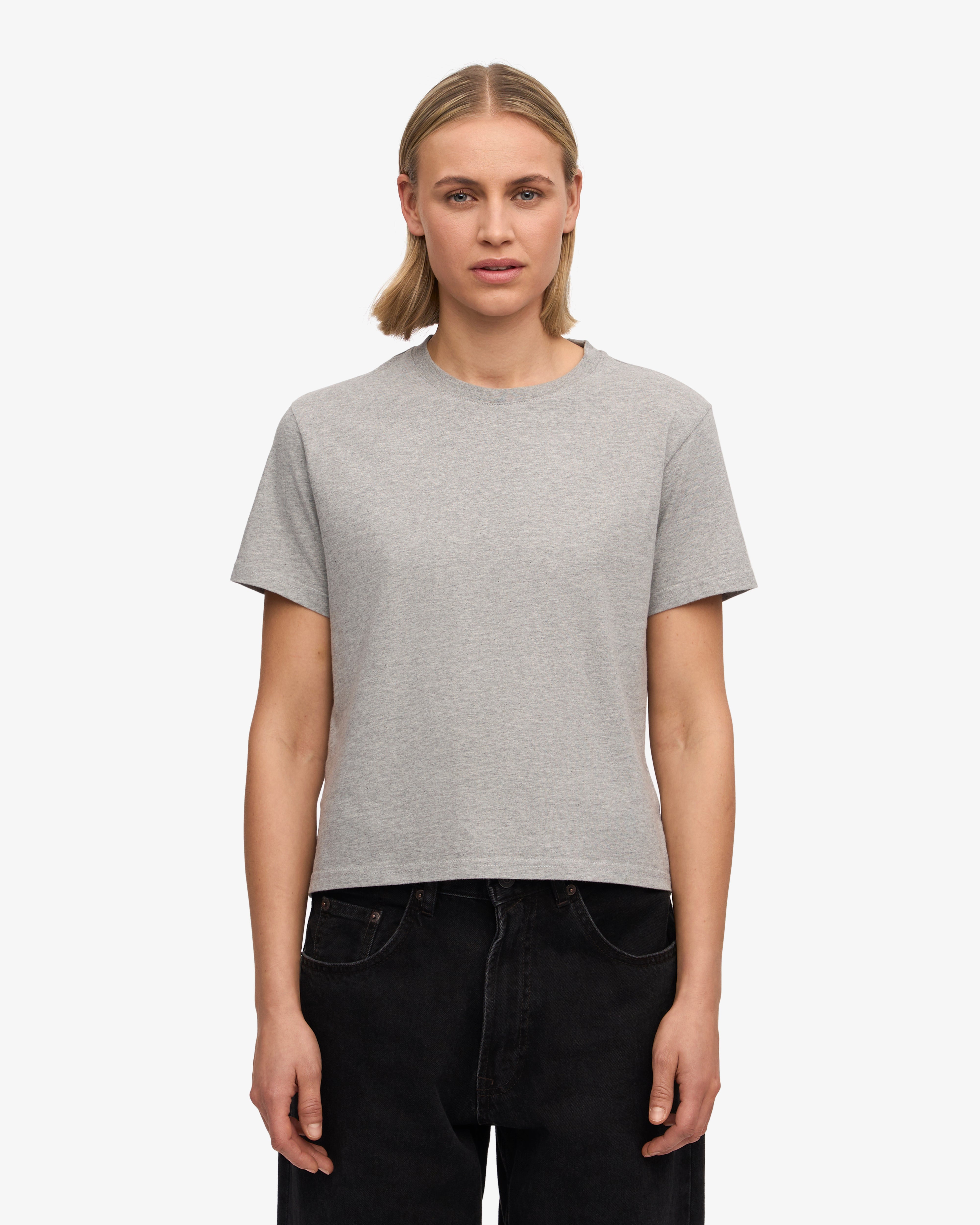 Organic Boxy Crop Tee - Soft Heather Grey Cotton Top for Women | Casual Wear, Street Style & Summer Outfits
