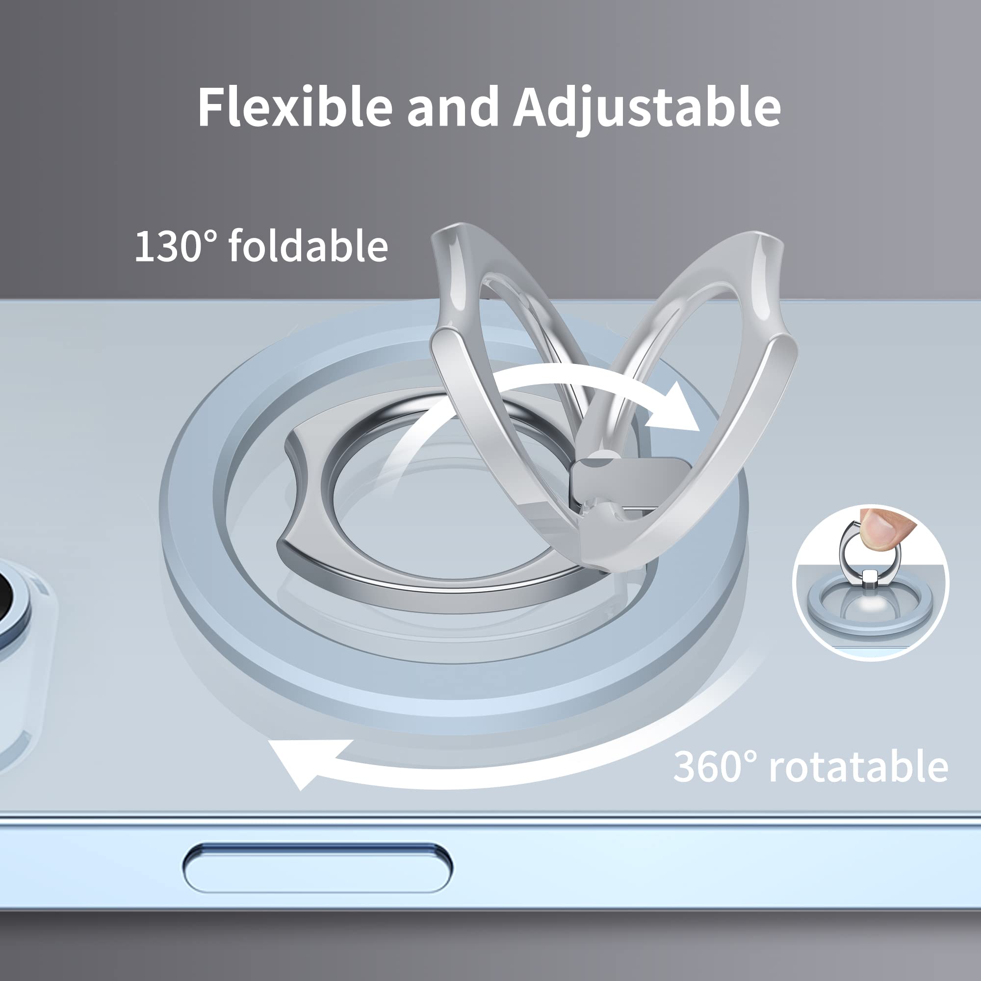 PROfezzion MagSafe Ring Holder - Magnetic Phone Grip Compatible with iPhone 15/14/13/12 Series (15 Plus/Pro Max, 14 Plus/Pro Max, 13 Pro Max) & MagSafe Cases - Secure Car Mount & One-Hand Use - Blue