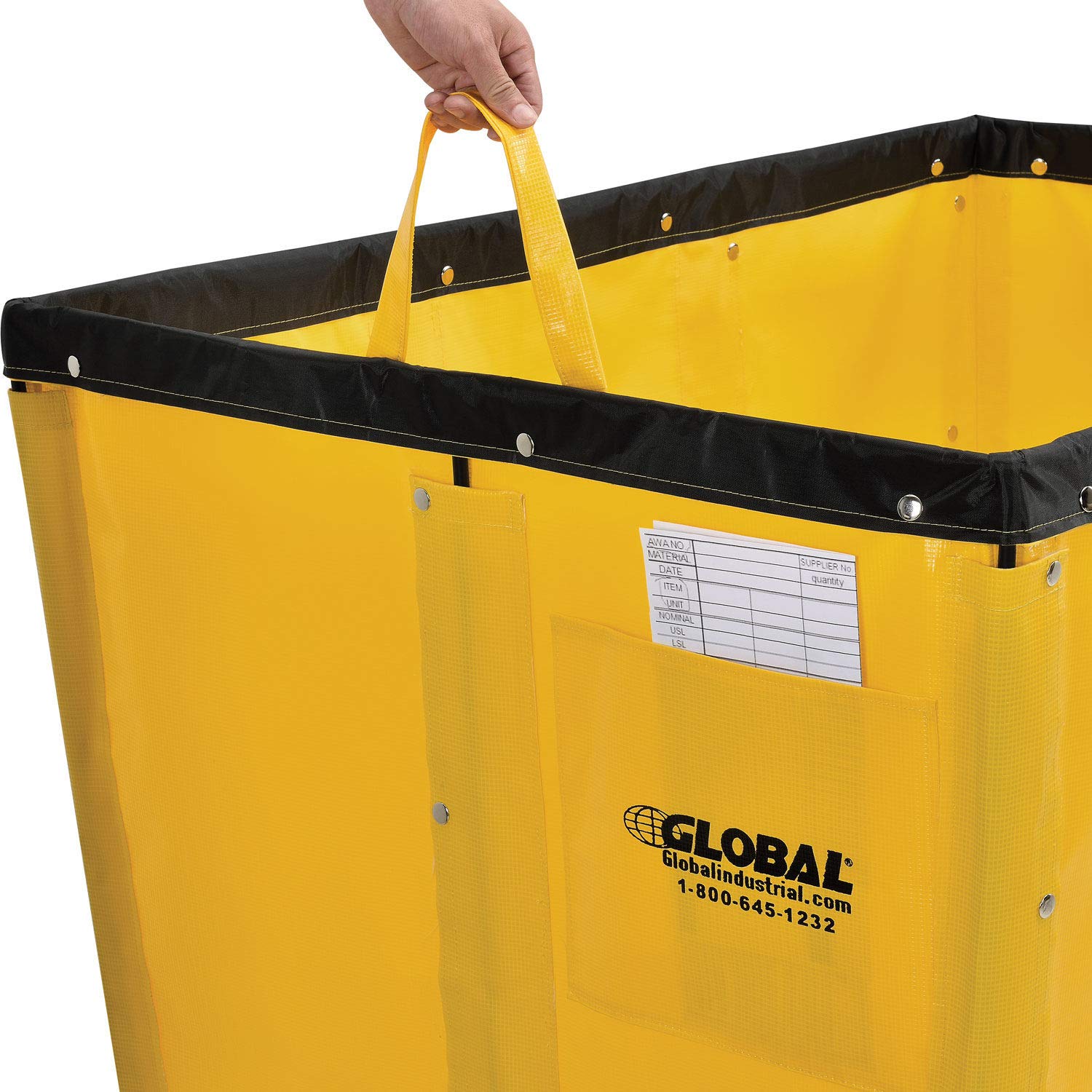 20 Bushel Yellow Vinyl Bulk Truck Basket - Heavy Duty Unassembled Storage Container for Warehouse, Farm & Industrial Use