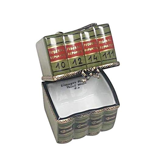 Rochard Law Books with Gavel Limoges Porcelain Box - Elegant Collectible Gift for Lawyers & Judges - Perfect for Office Decor, Legal Professional Appreciation, and Special Occasions