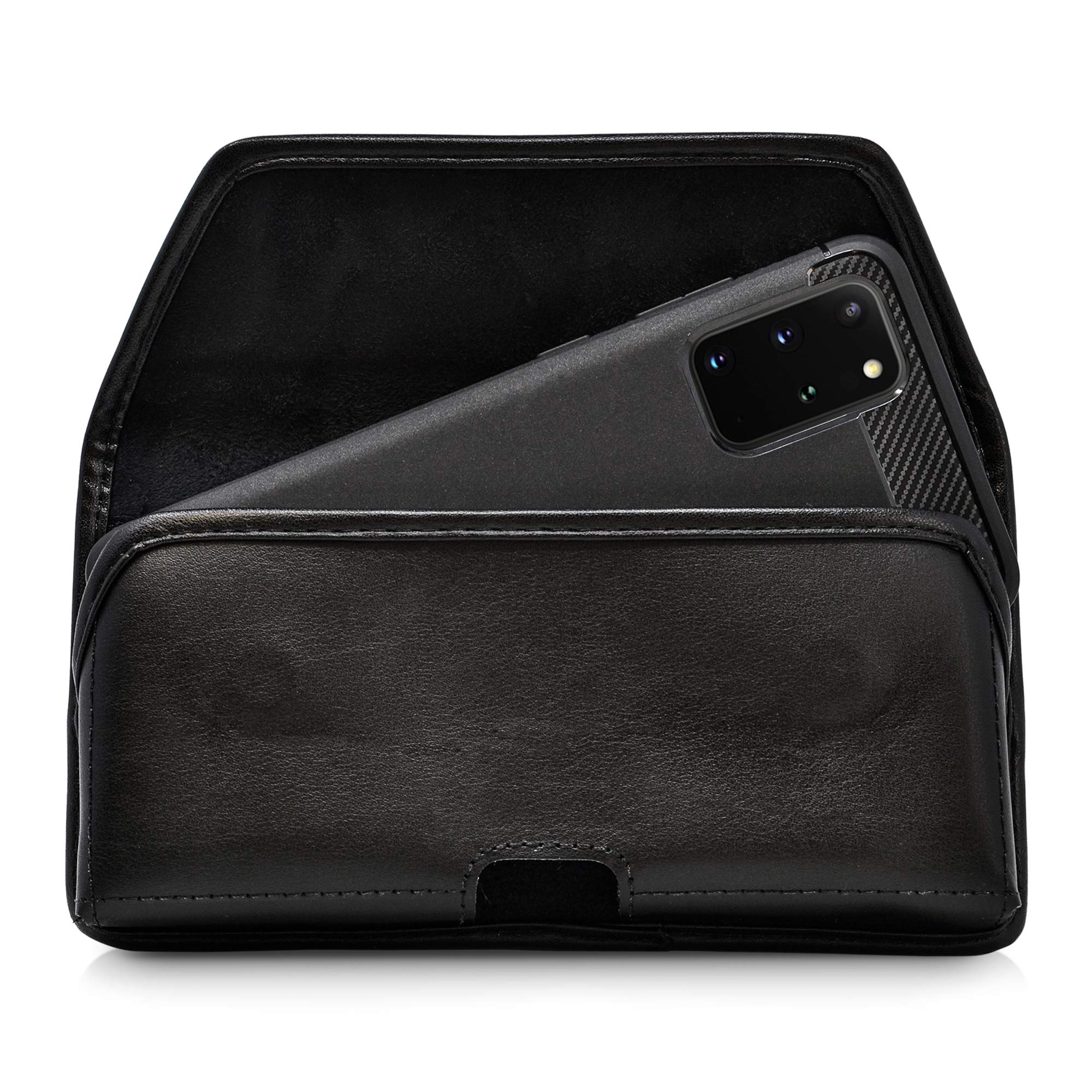 Premium Leather Belt Holster for Samsung Galaxy S25 Plus/S24/S23+/S22+/S20+ - Heavy Duty Rotating Clip, Horizontal Carry Pouch - Perfect for Outdoor Activities, Work & Everyday Use