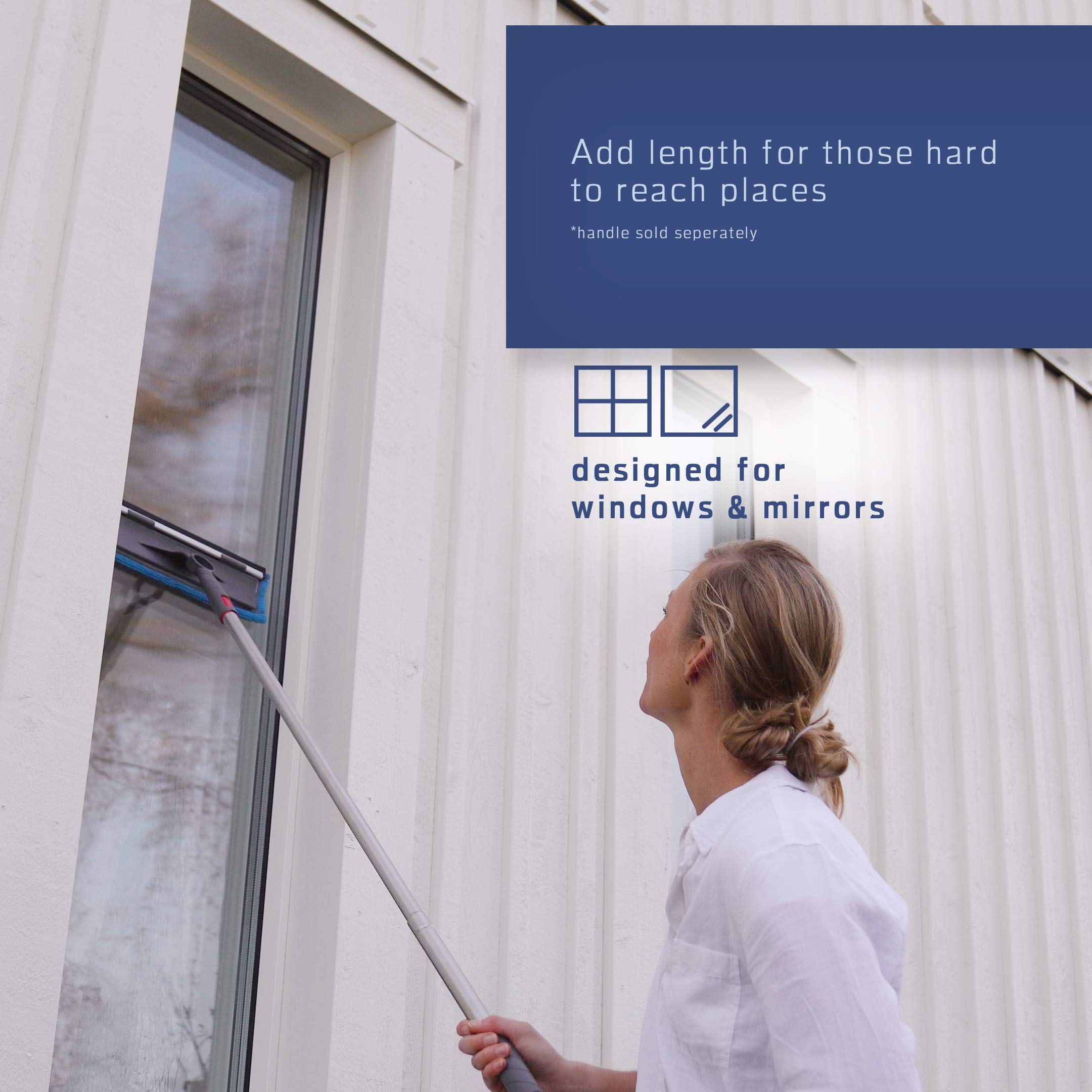 Premium 2-in-1 Window Cleaner Kit - 12 Inch Heavy Duty Squeegee & Microfiber Cloth for Streak-Free Cleaning - Perfect for Home, Office, and Car Windows