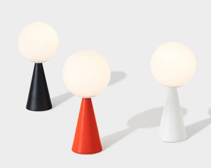 FontanaArte Bilia Mini Table Lamp - Modern LED Bedside Night Light for Bedroom, Living Room, and Office Decor
