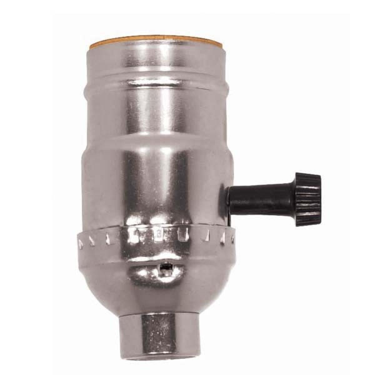 3-Way (2-Circuit) Turn Knob Socket with Removable Knob in Nickel Finish - Perfect for Home Lighting Control and DIY Electrical Projects