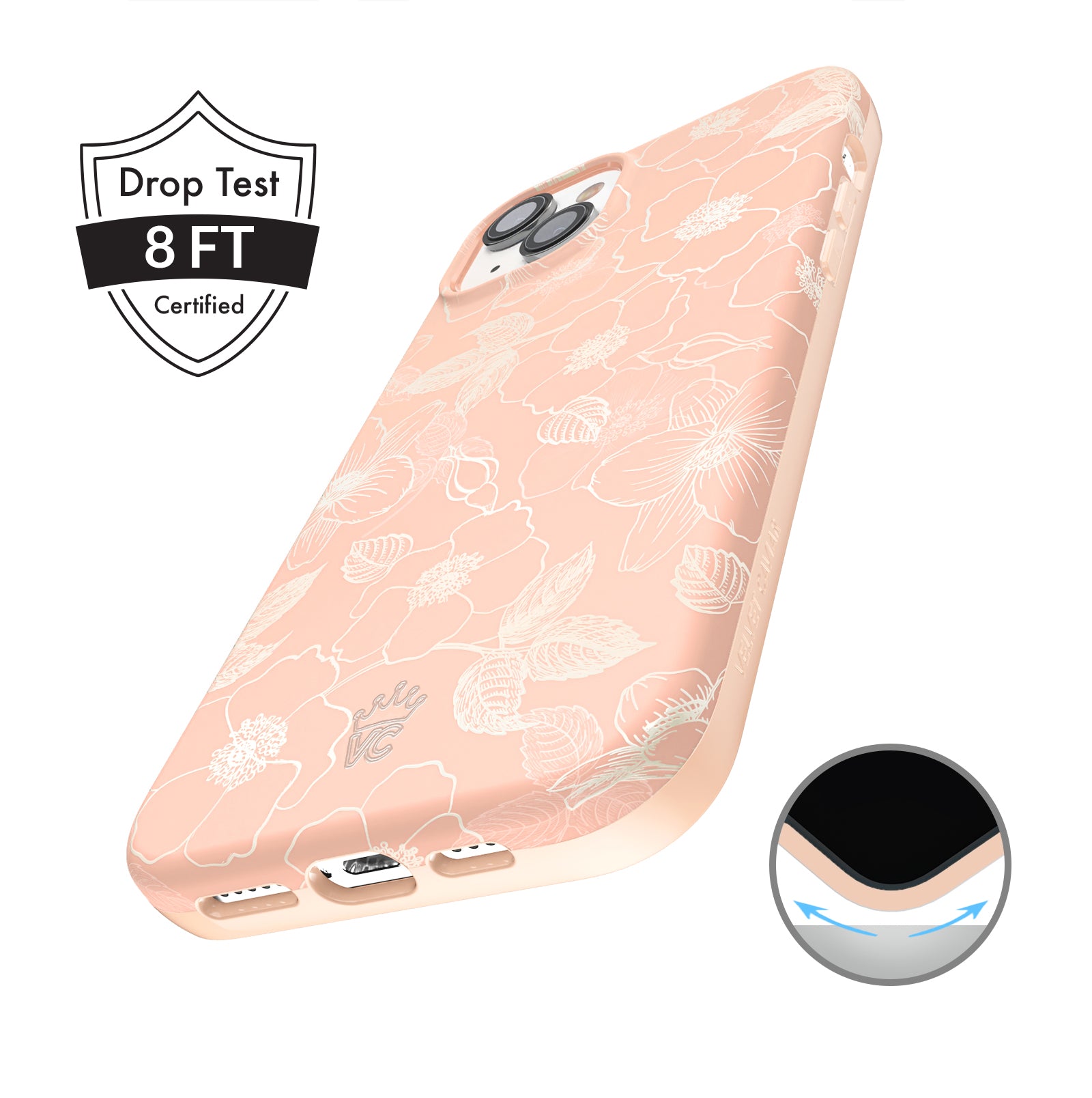 Floral Peach Blossom iPhone Case - Cute Spring Flower Design Protective Cover for iPhone 11/12/13/14/15 Pro Max XR XS - Perfect for Everyday Use, Travel & Gift Giving