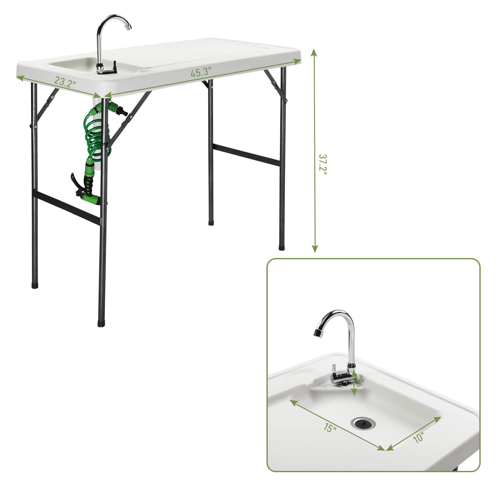 Outvita Portable Folding Fish Cleaning Table - 45
