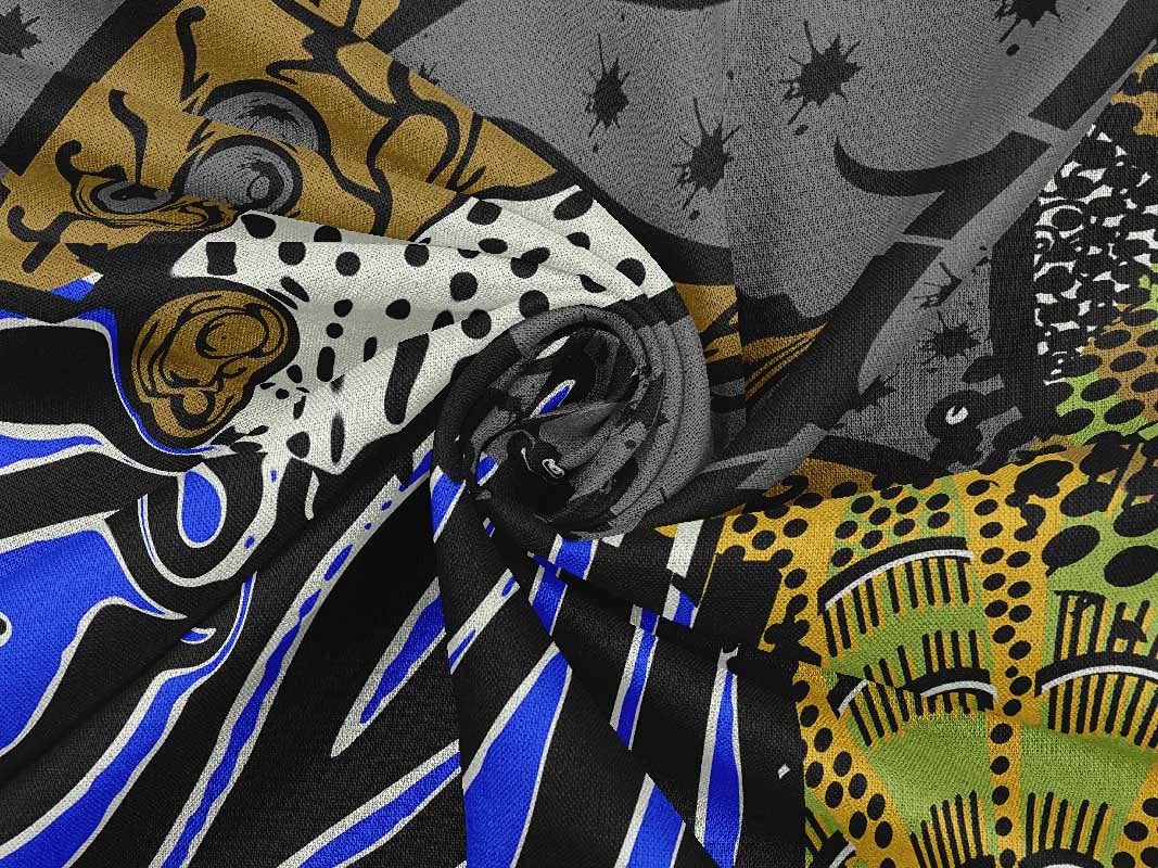 oneOone Rayon Yellow Abstract Printed Fabric by The Yard - 56 Inch Wide for DIY Clothing, Sewing Supplies & Home Decor Projects | Perfect for Dresses, Curtains, and Crafting