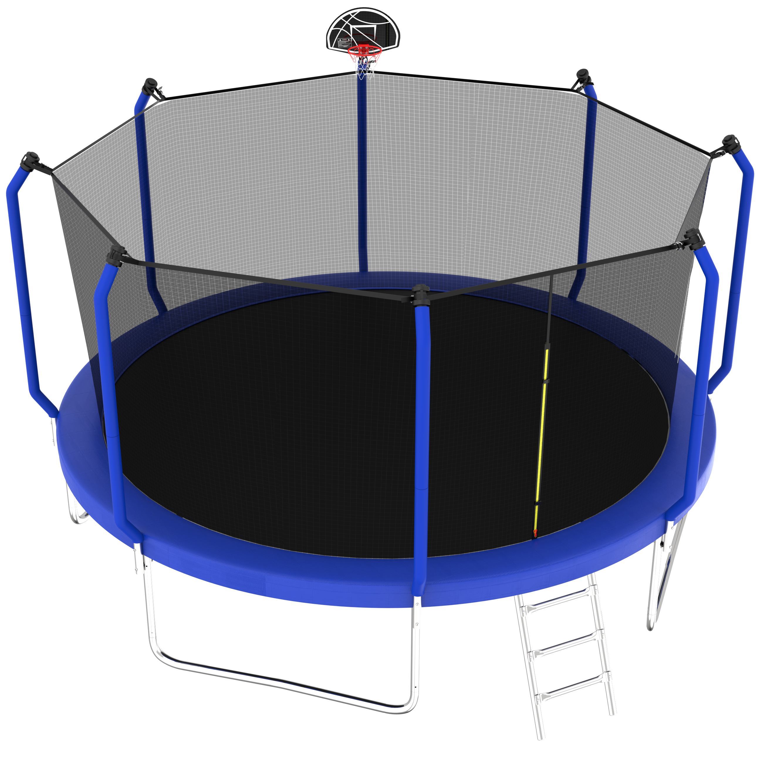 14FT Trampoline with Basketball Hoop - ASTM Approved Heavy Duty Outdoor Trampoline with Safety Enclosure Net - Perfect for Backyard Fun, Kids Play & Family Fitness Activities