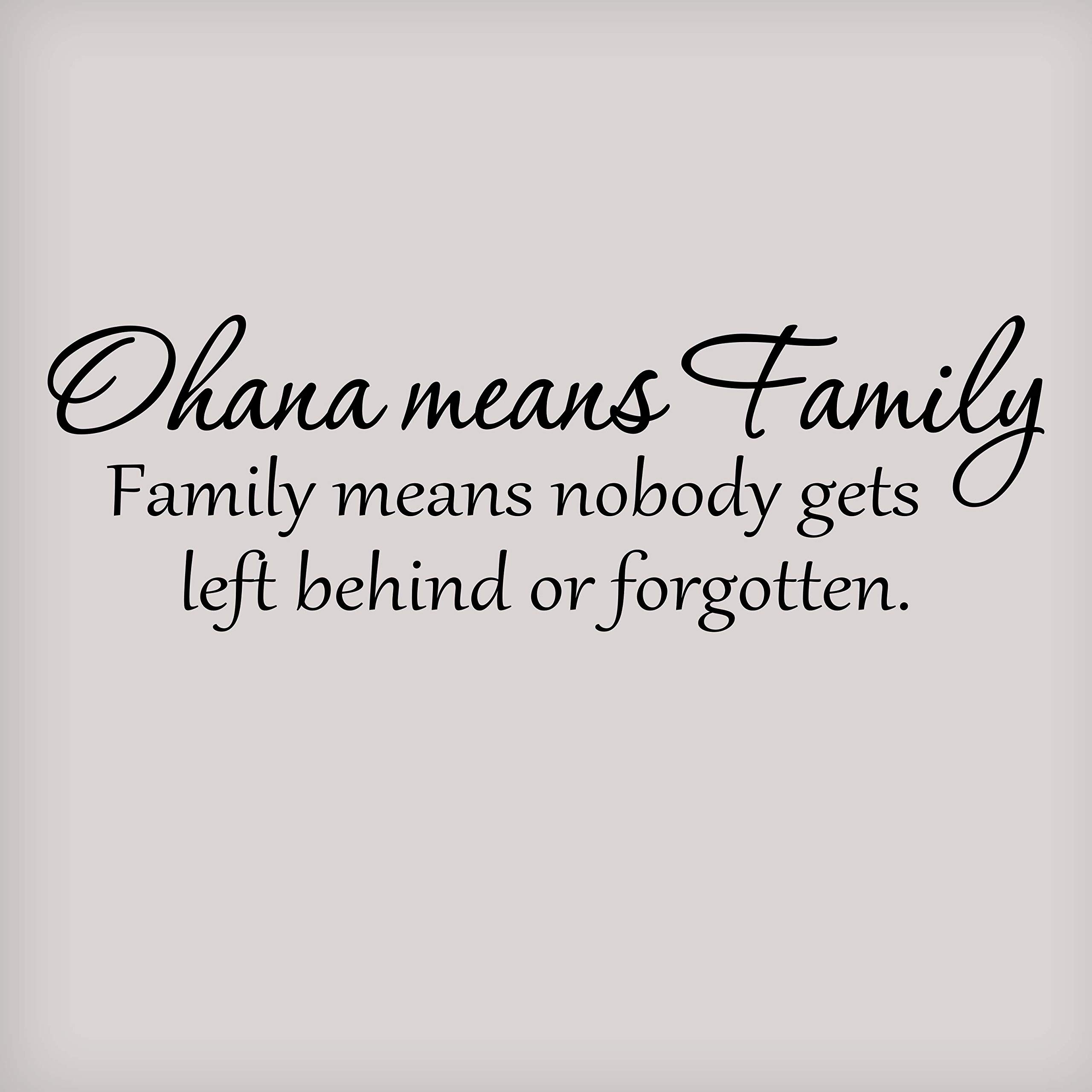 Ohana Means Family Wall Decal - Lilo & Stitch Inspired Disney Quote Vinyl Sticker for Kids Room, Nursery, Bedroom Decor (22x6 Inches, Black) | Perfect for Disney Fans, Baby Shower Gifts & Home Wall Art