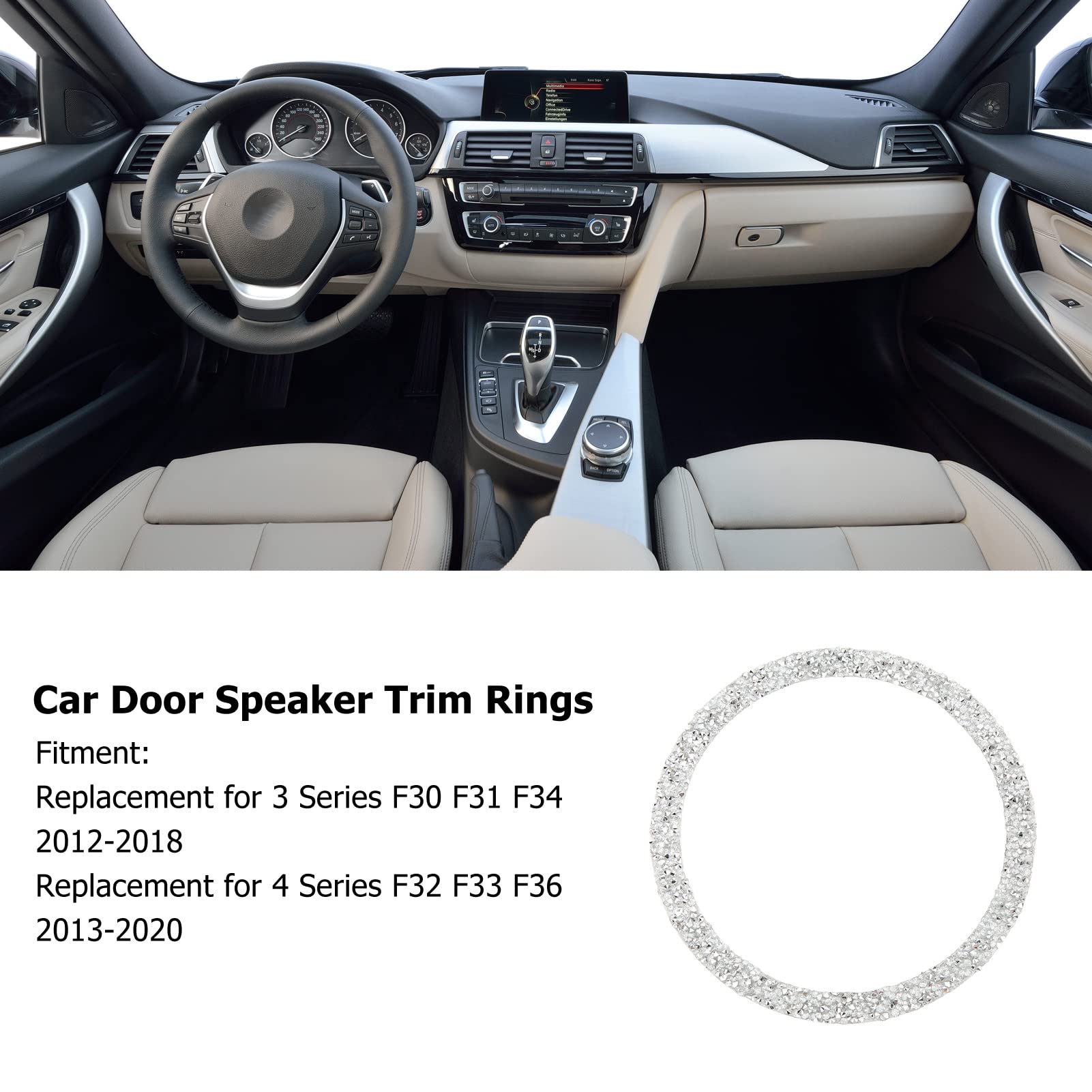 Keenso 4PCS Car Speaker Trim Rings - Premium Vehicle Door Audio Speaker Cover & Reflective Interior Accessories | Perfect for Car Audio Upgrade & DIY Installation