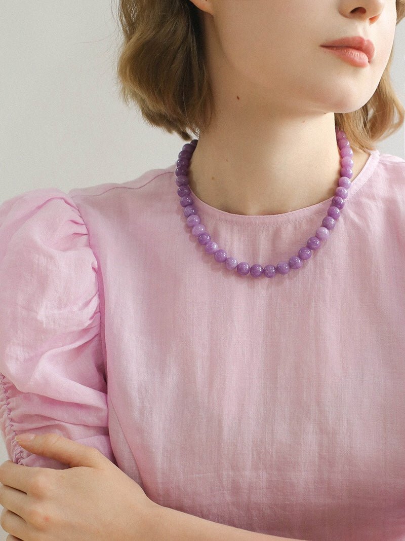 Lavender Grapevine Gemstone Beaded Necklace - Elegant Purple Grape Jewelry for Women | Perfect for Boho Fashion, Weddings & Special Occasions