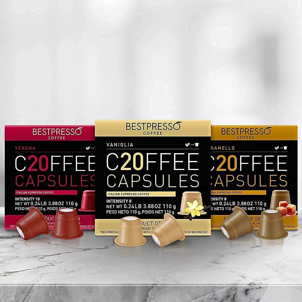 Bestpresso Coffee Pods for Nespresso Original - 240 Capsules Variety Pack (Flavored & Unflavored) | Perfect for Office, Home Brewing & Gifts