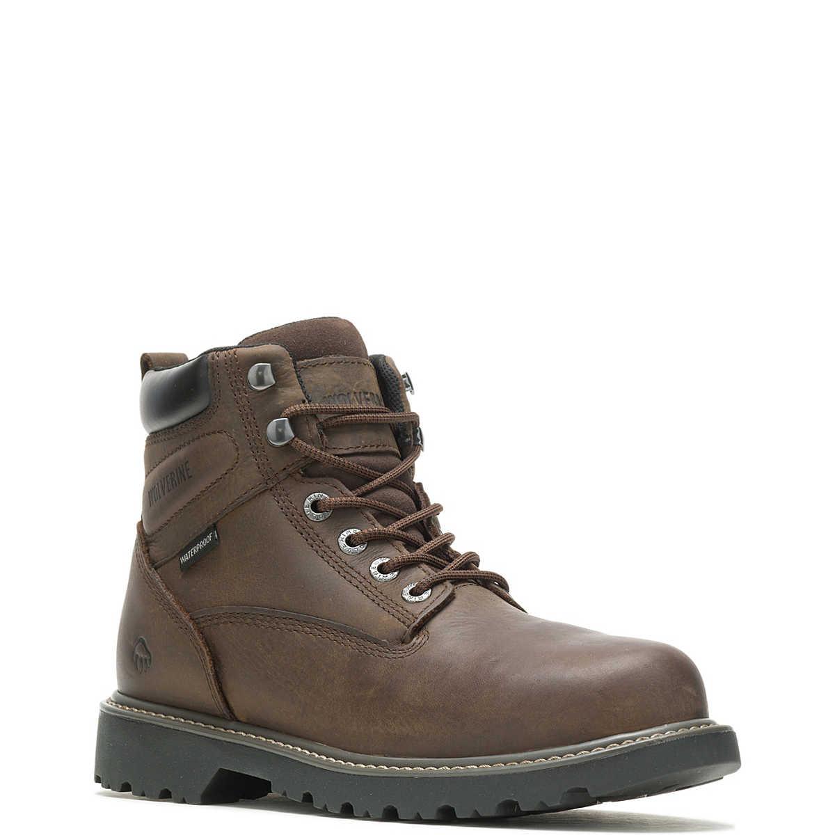 Men's Waterproof Work Boots for Floorhand - Durable 6-Inch Safety Boots in Brown - Ideal for Construction, Oilfield & Outdoor Work