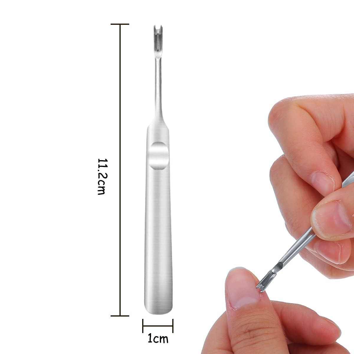 ZAUKY Professional Stainless Steel Cuticle Pusher & Nail Cleaner - 1PC Manicure Pedicure Tool for Dead Skin & Callus Removal - Durable Nail Art Accessories for Salon & Home Use - Perfect for Unisex Adults & DIY Nail Care