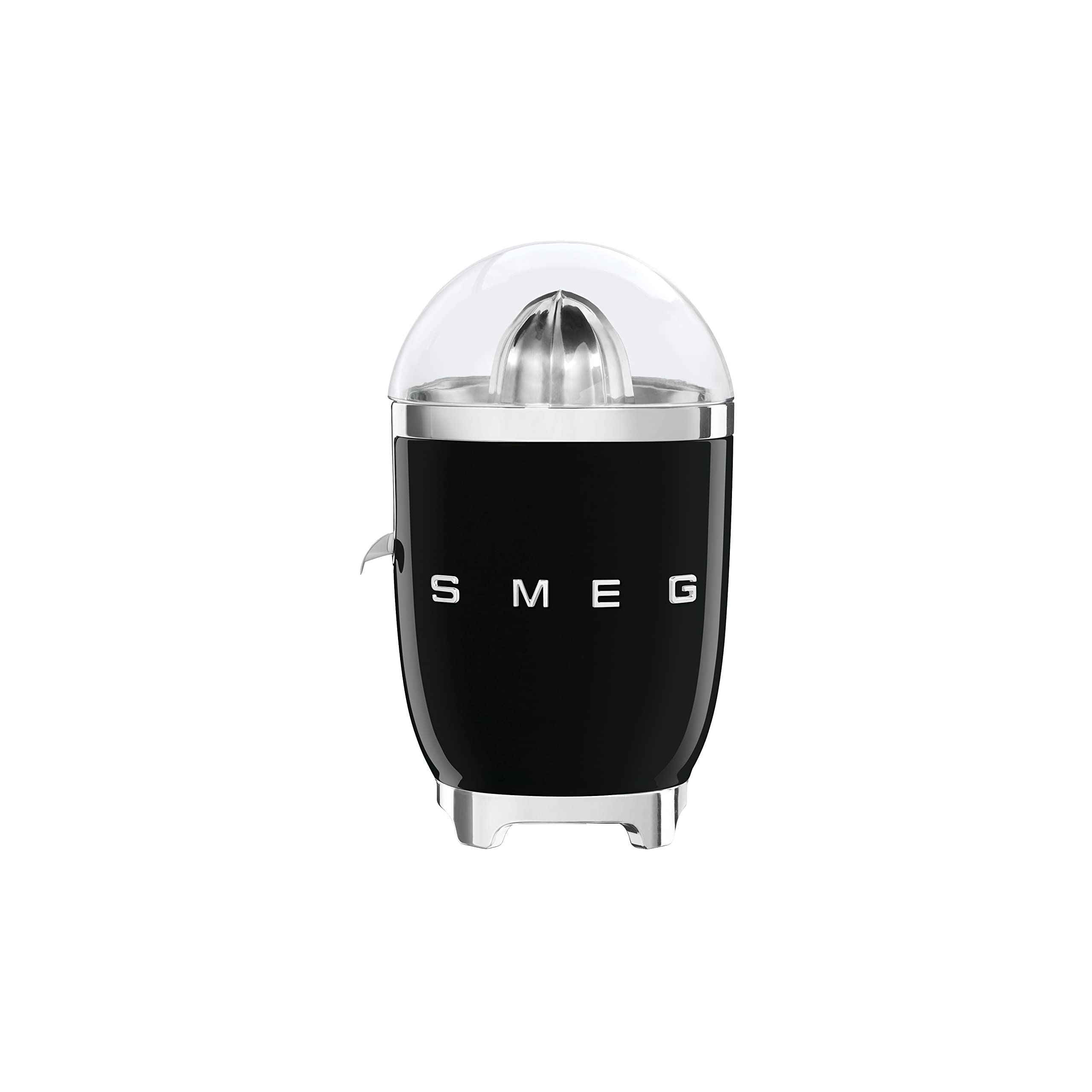 Smeg CJF01BLUS Electric Citrus Juicer - Compact Black Countertop Juicer for Oranges, Lemons & Grapefruits - Perfect for Breakfast, Cocktails & Healthy Juicing at Home