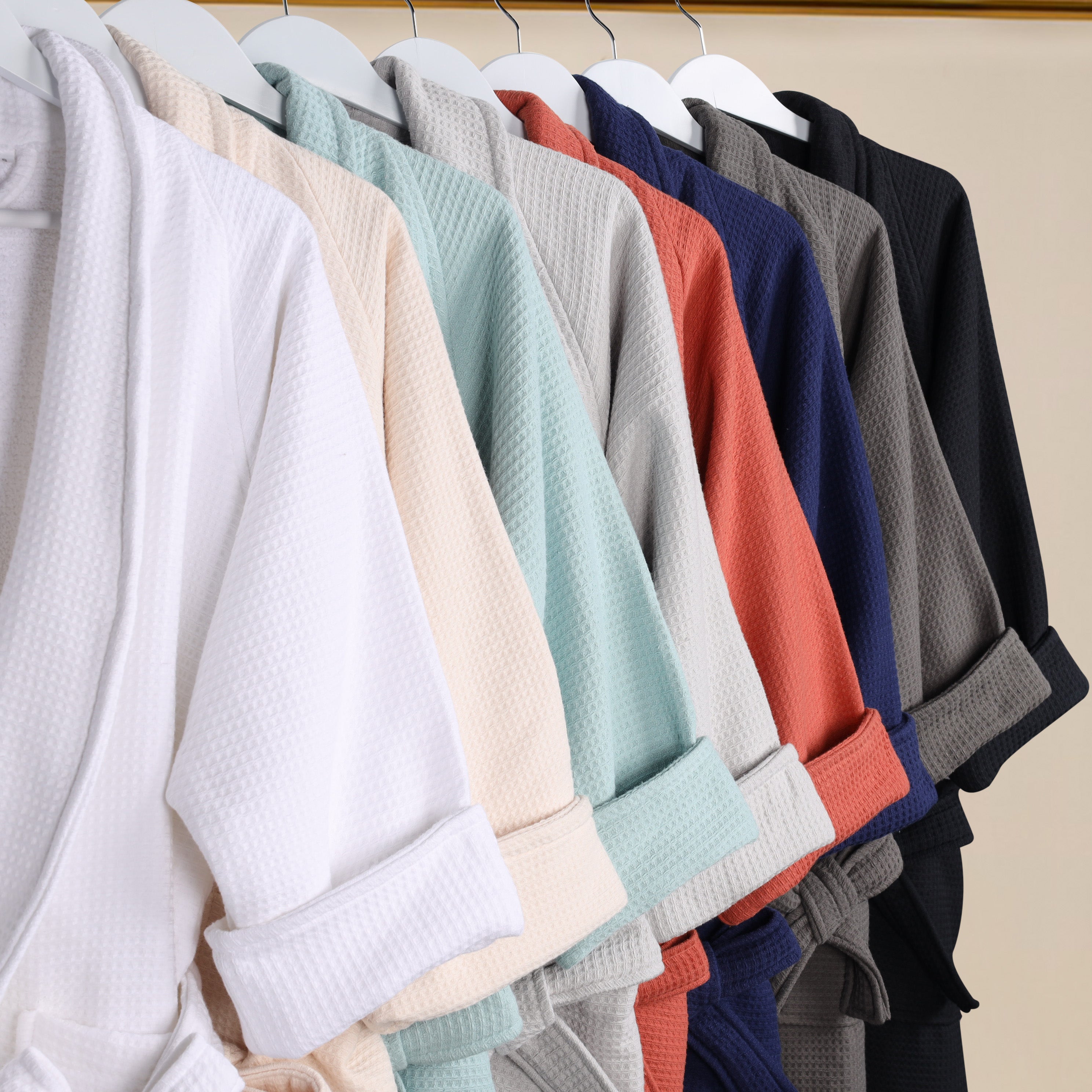 Premium Waffle Weave Cotton Bathrobe - Ultra Soft, Lightweight & Oversized Unisex Robe for Men & Women | Perfect for Spa, Lounge & Post-Shower Comfort