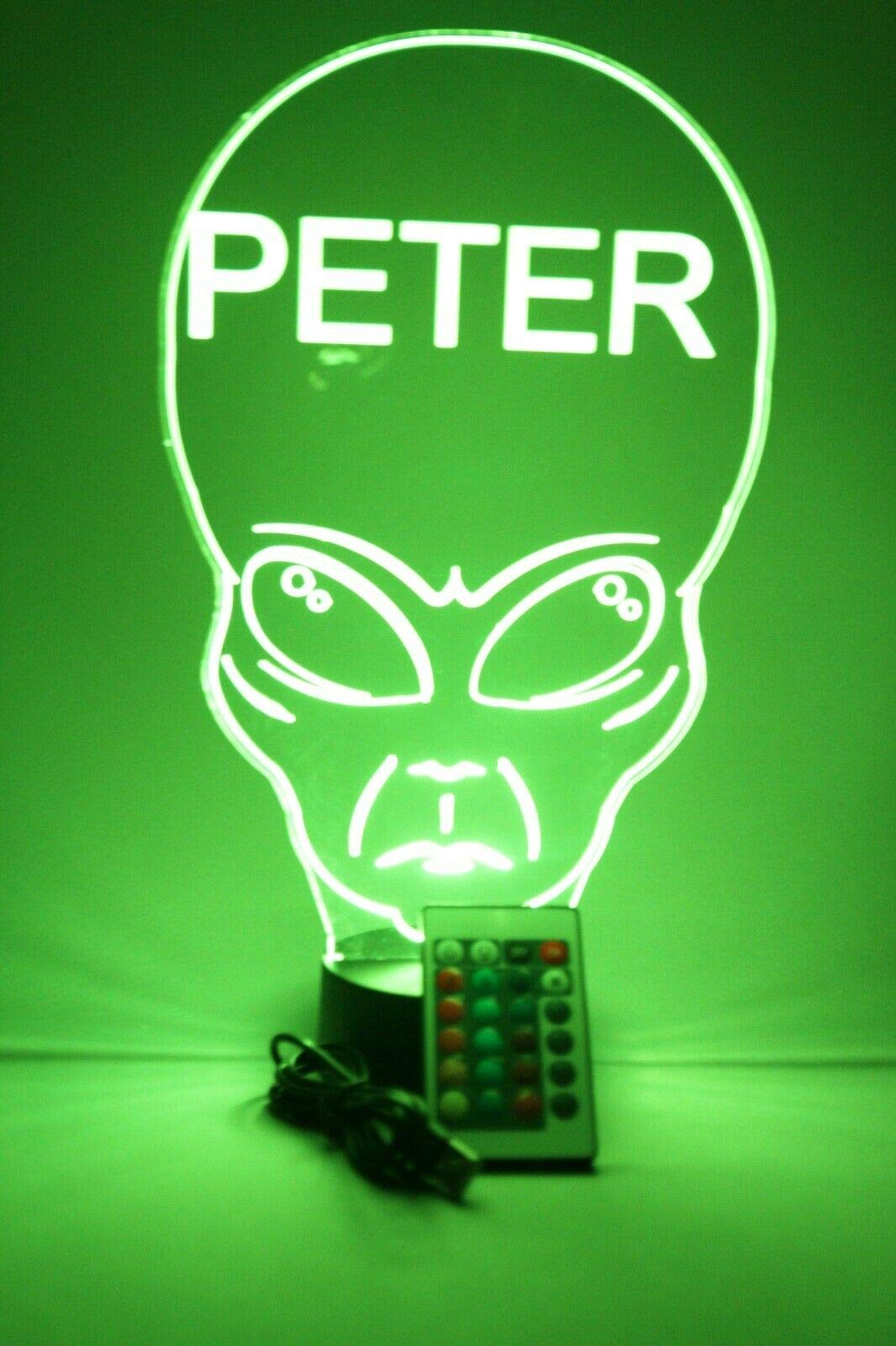 Personalized Alien LED Night Light with Remote - 16 Color Options, Dimmable, Free Engraving - Perfect for Kids' Room, Home Decor & Unique Gifts