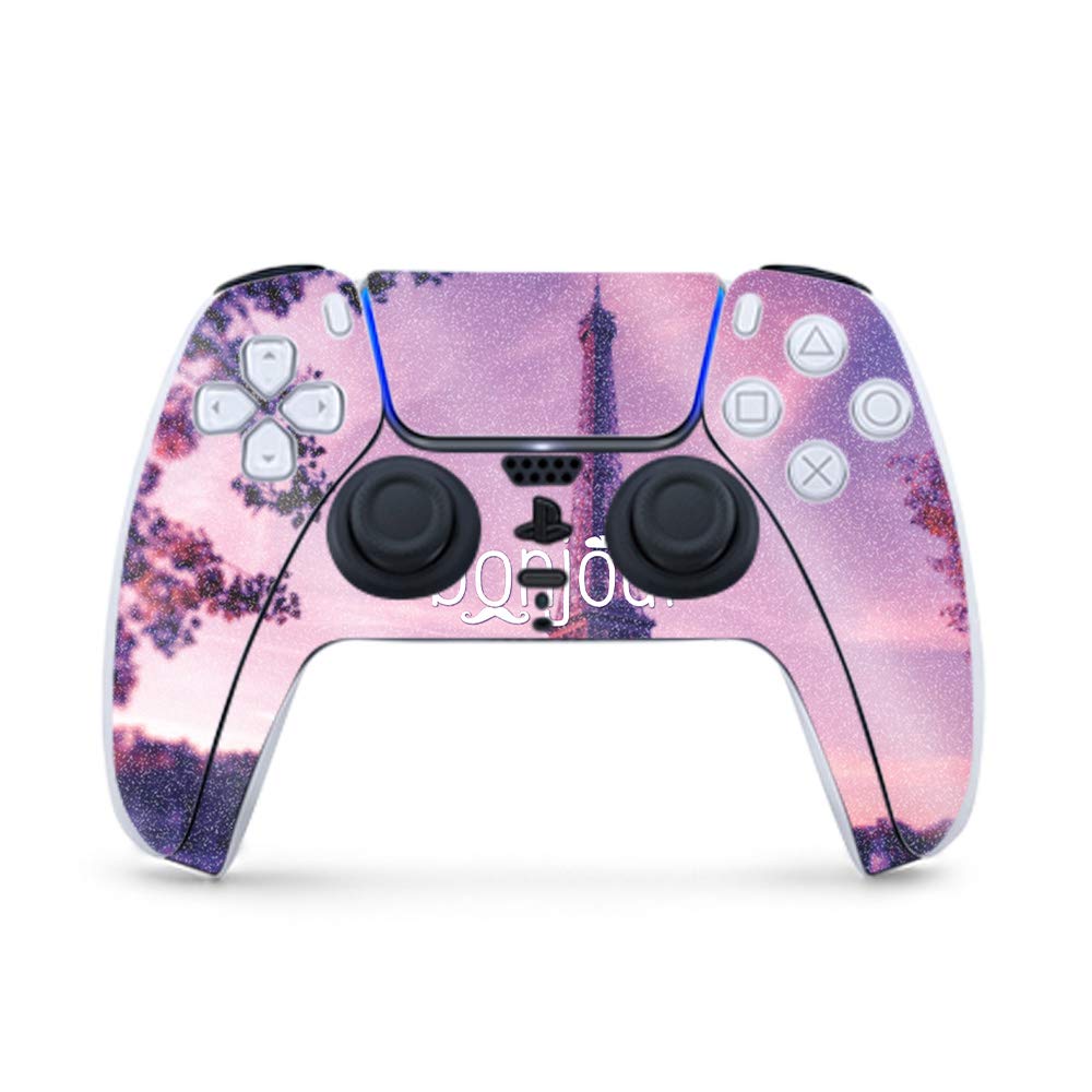 MightySkins Glossy Glitter Gaming Skin for PS5 Controller - Bonjour Design | Durable High-Gloss Finish | Easy to Apply & Remove | Made in USA | Perfect for Gaming, Streaming & Customizing Your Playstation 5 Controller