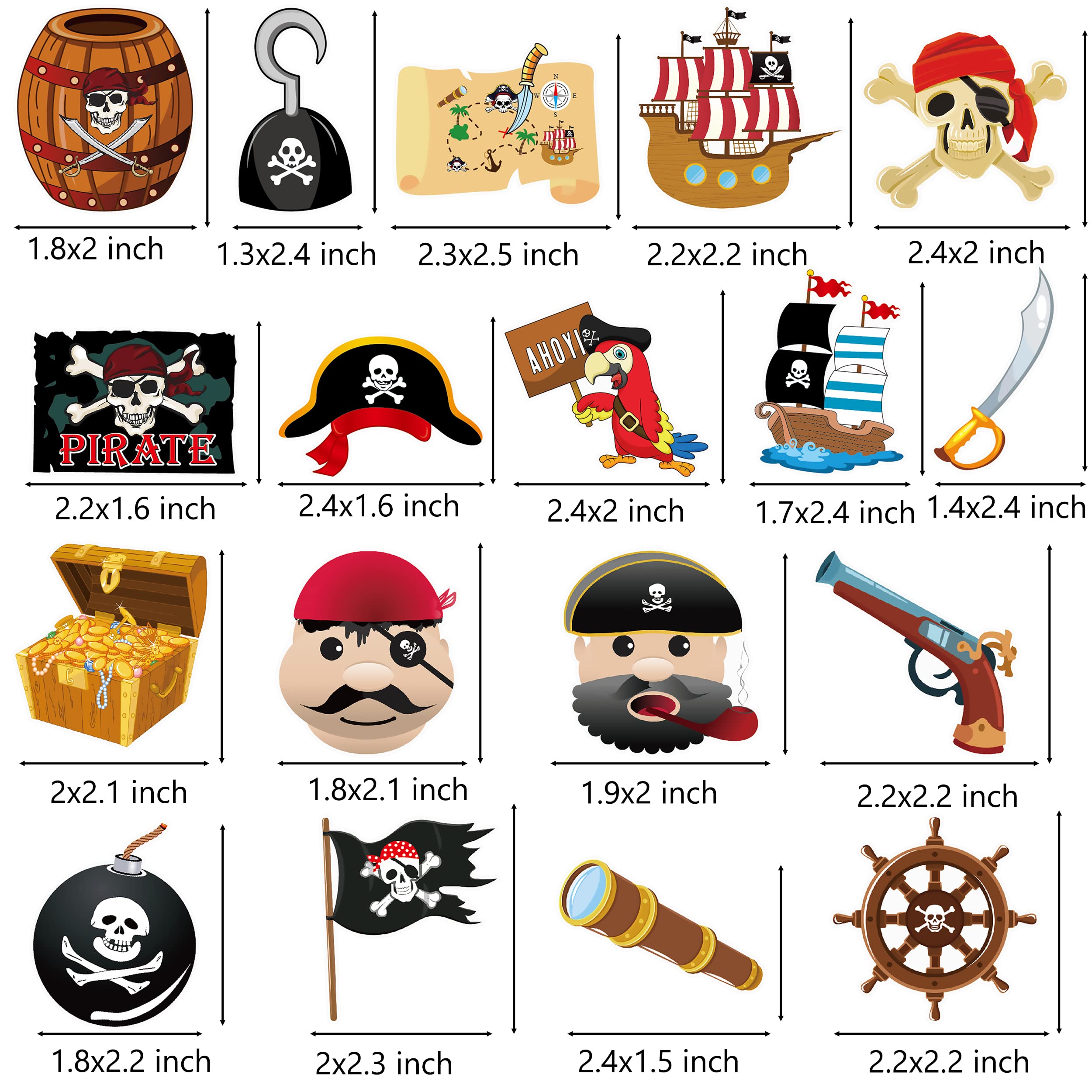 36PCS Pirate Cupcake Toppers - Pirate Party Decorations, Nautical Sailing Cake & Cupcake Picks for Pirate Theme Birthday Party, Baby Shower Supplies - Perfect for Pirate Themed Events, Kids Birthday Cakes & Ocean Adventure Parties