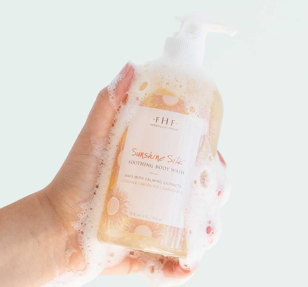 FarmHouse Fresh Sunshine Silk® Soothing Body Wash - Hydrating & Gentle Cleanser for Dry & Sensitive Skin - Perfect for Daily Shower & Spa Relaxation at Home