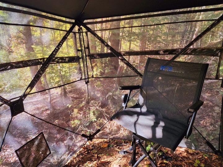 360° See-Through Hunting Ground Blind - Lightweight Portable Camouflage Tent for Deer & Turkey Hunting - Perfect for Wildlife Observation & Outdoor Adventures