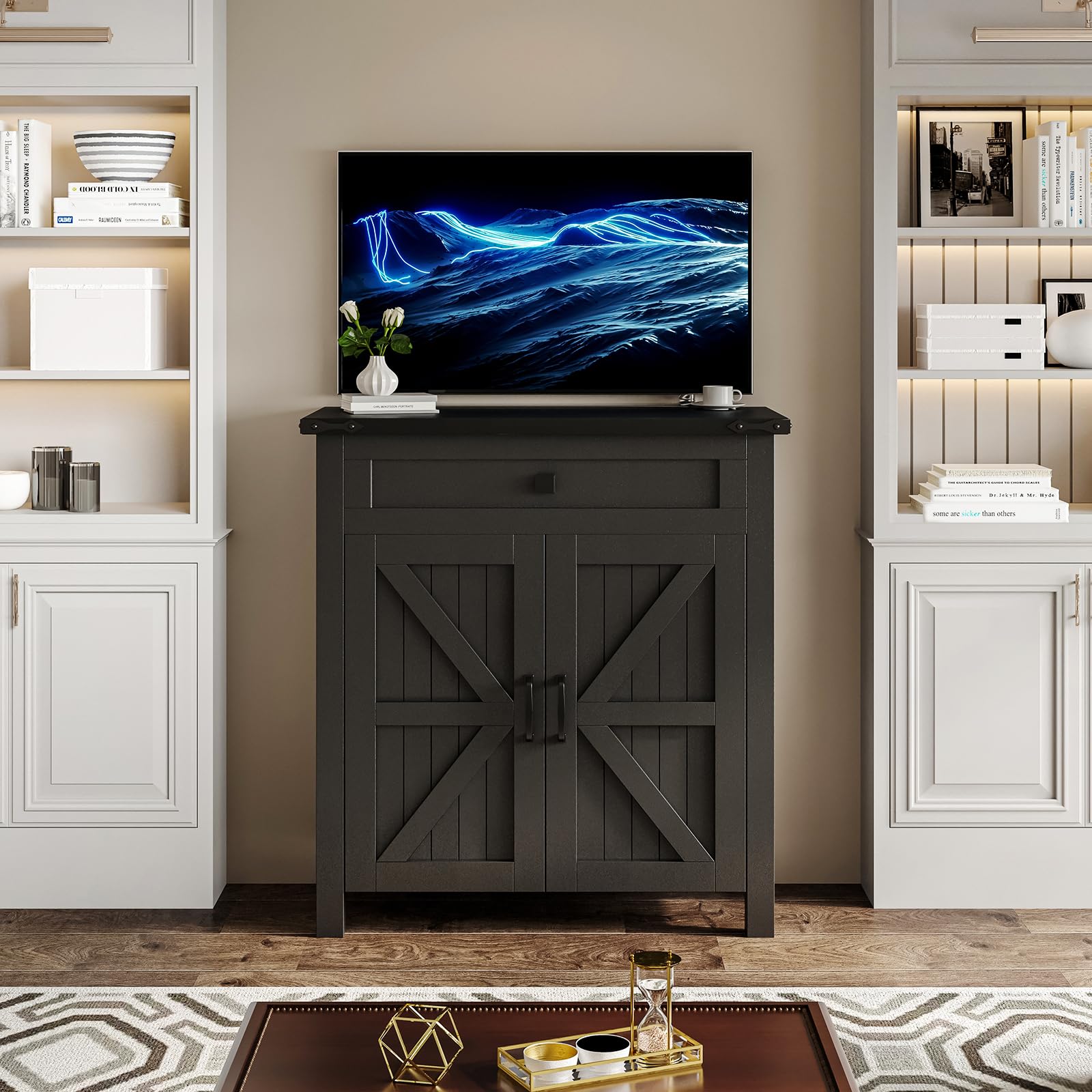 20 Gallon Aquarium Stand with Charging Station | Heavy Duty Farmhouse Fish Tank & Reptile Terrarium Stand | 27.6
