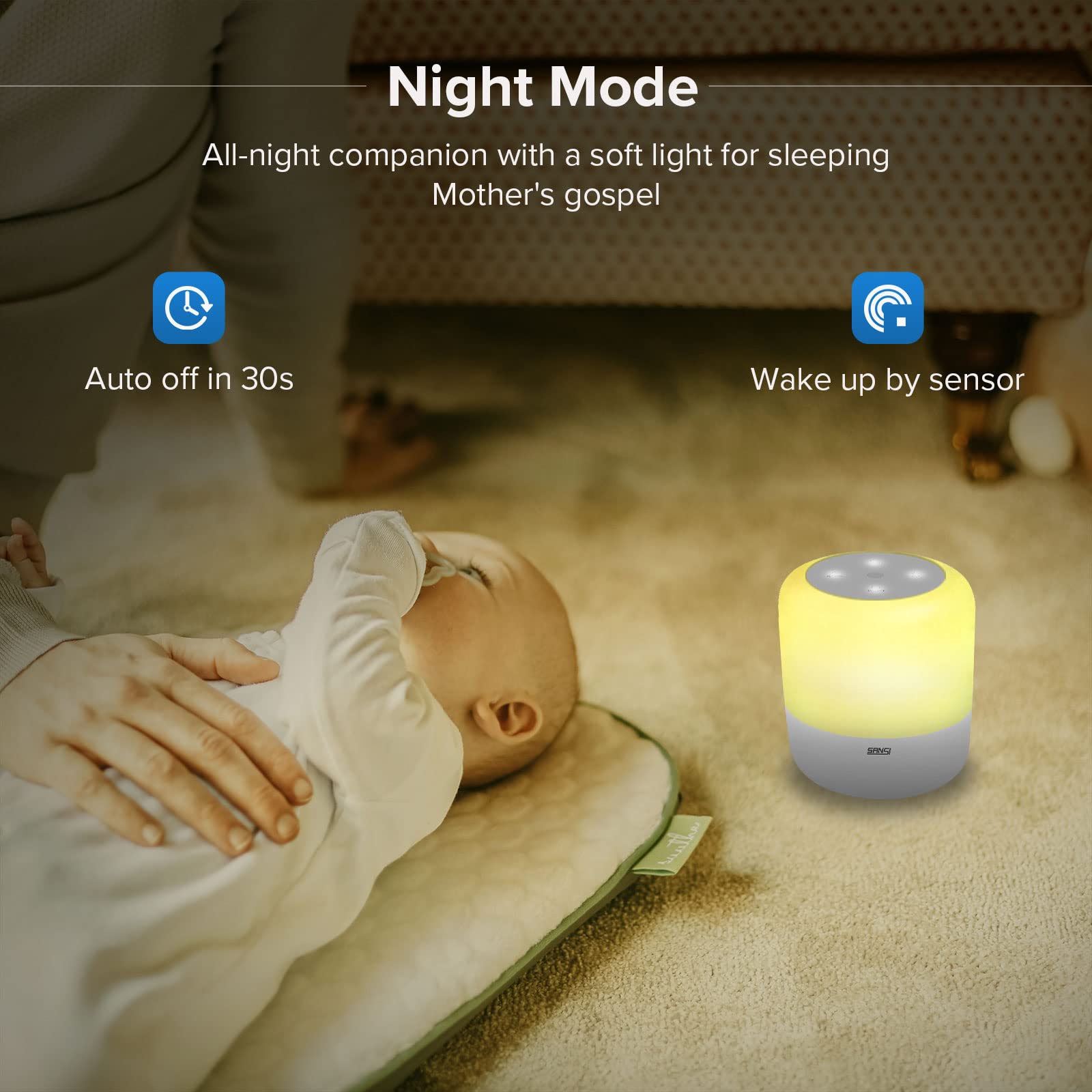 SANSI Dimmable RGB Color Changing LED Table Lamp with USB Charging Port - 2700K-6500K Adjustable Warm to Cool White - Touch Control Night Light for Bedroom, Living Room, Office & Nursery - Perfect for Reading, Relaxing & Creating Ambient Lighting