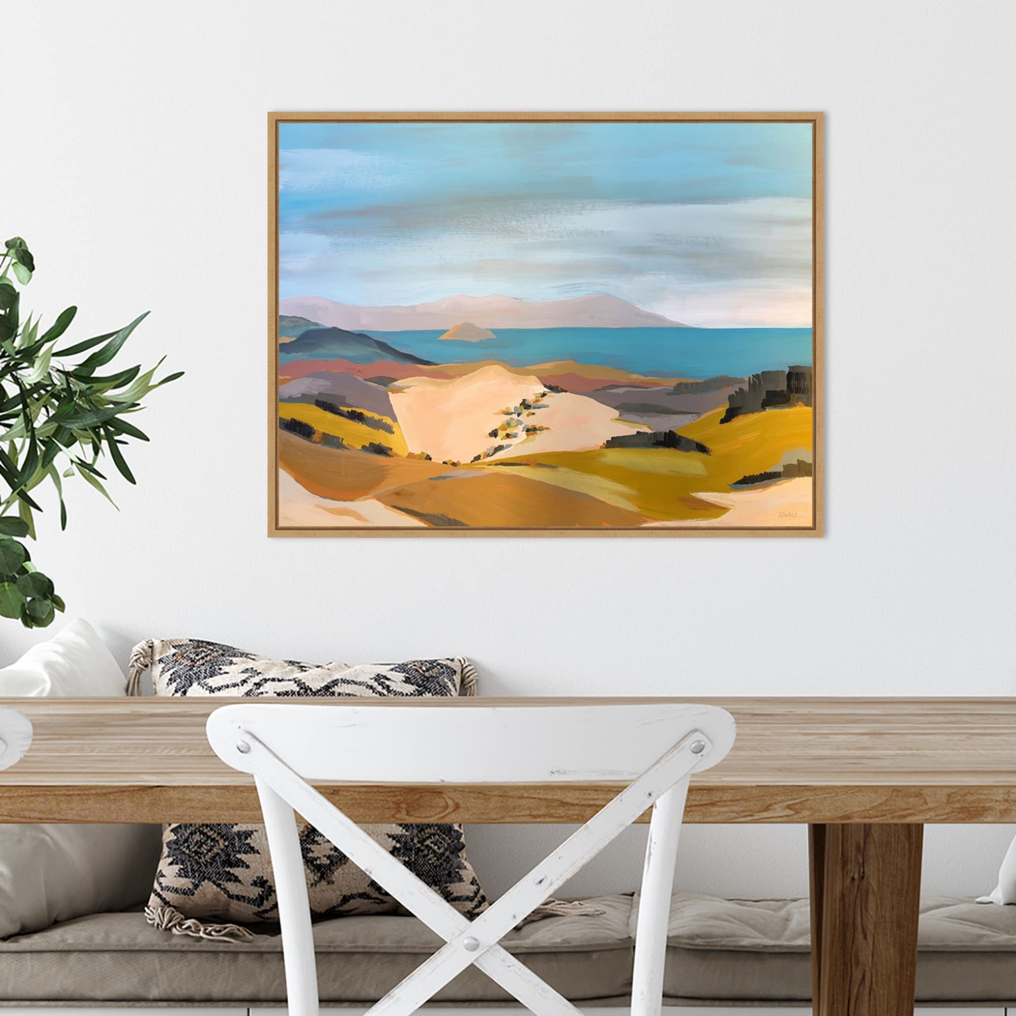 Amanti Art Framed Canvas Wall Art 18x24 - San Luis Obispo Landscape Painting by Pete Oswald, Modern Framed Poster for Living Room, Bedroom, Bathroom & Kitchen Decor | Perfect for Home, Office & Gift Giving