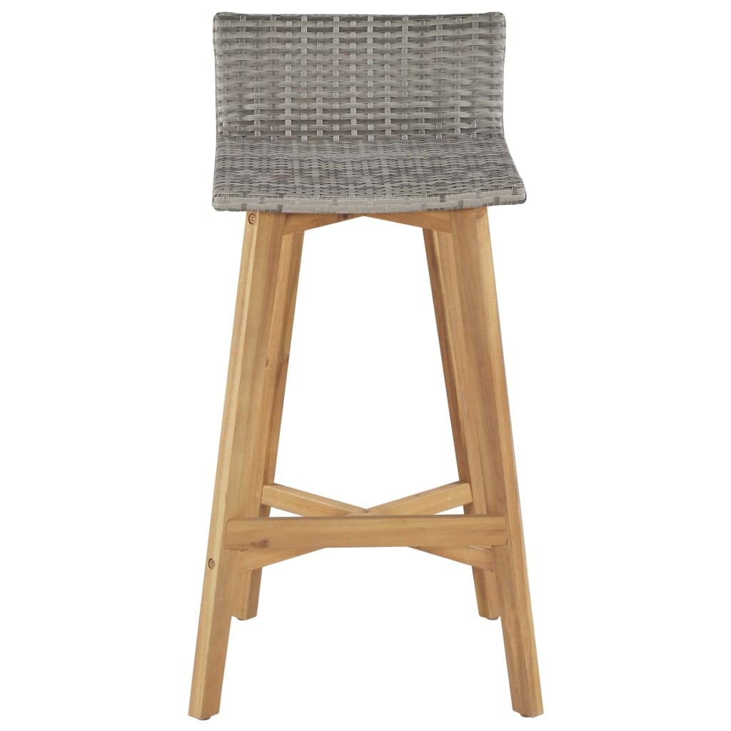SKM Bar Chairs Set of 2 - Solid Acacia Wood Counter Stools with Backrest - 4229 - Perfect for Kitchen Islands, Breakfast Bars & Home Bars