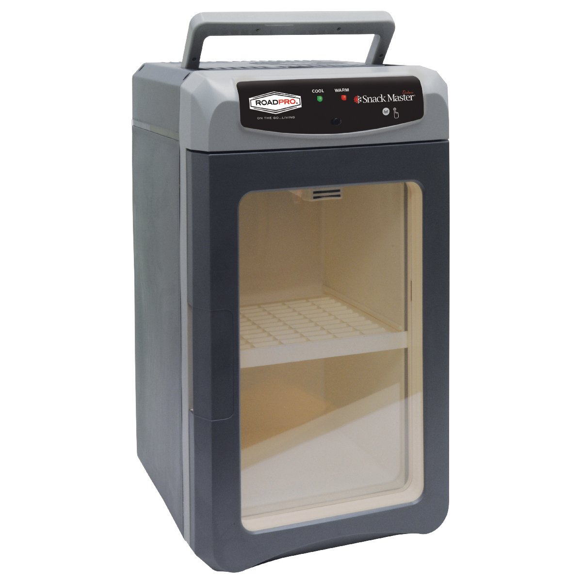 RoadPro RP5653SF 12V Portable Cooler and Warmer for Car, Truck, RV - Medium Size Gray Snackmaster - Perfect for Road Trips, Camping & Office Lunch Storage